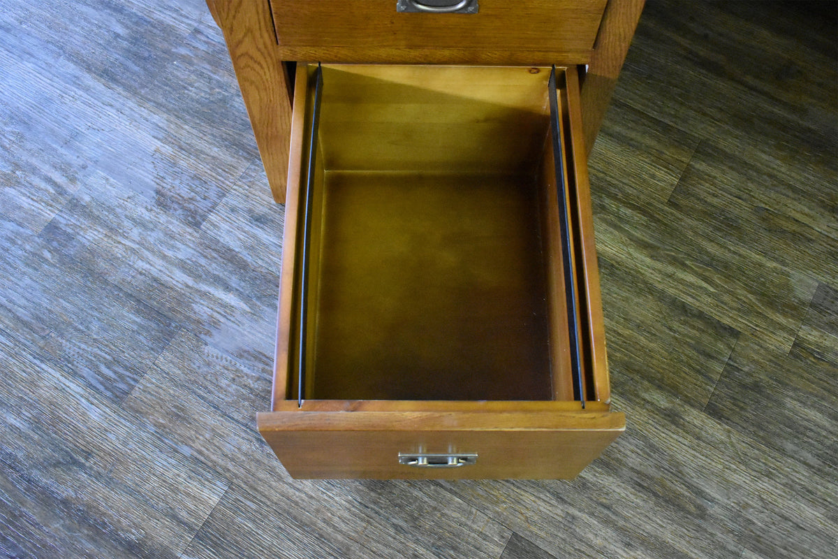 Mission Library Desk with File Cabinet Drawers - Michael's Cherry (MC-A)