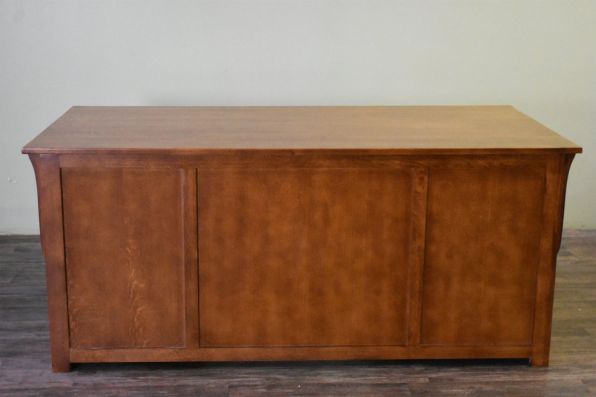 Mission Library Desk with File Cabinet Drawers - Michael's Cherry (MC-A)
