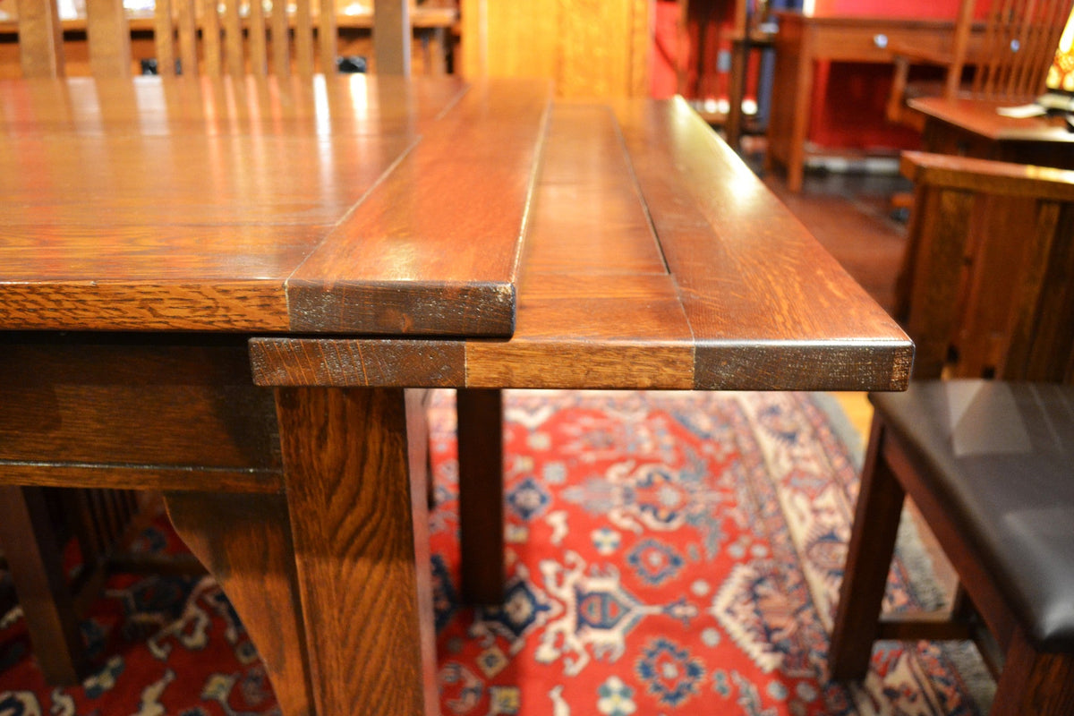 Mission Style Oak Stow Leaf Dining Table (2 Colors Available)