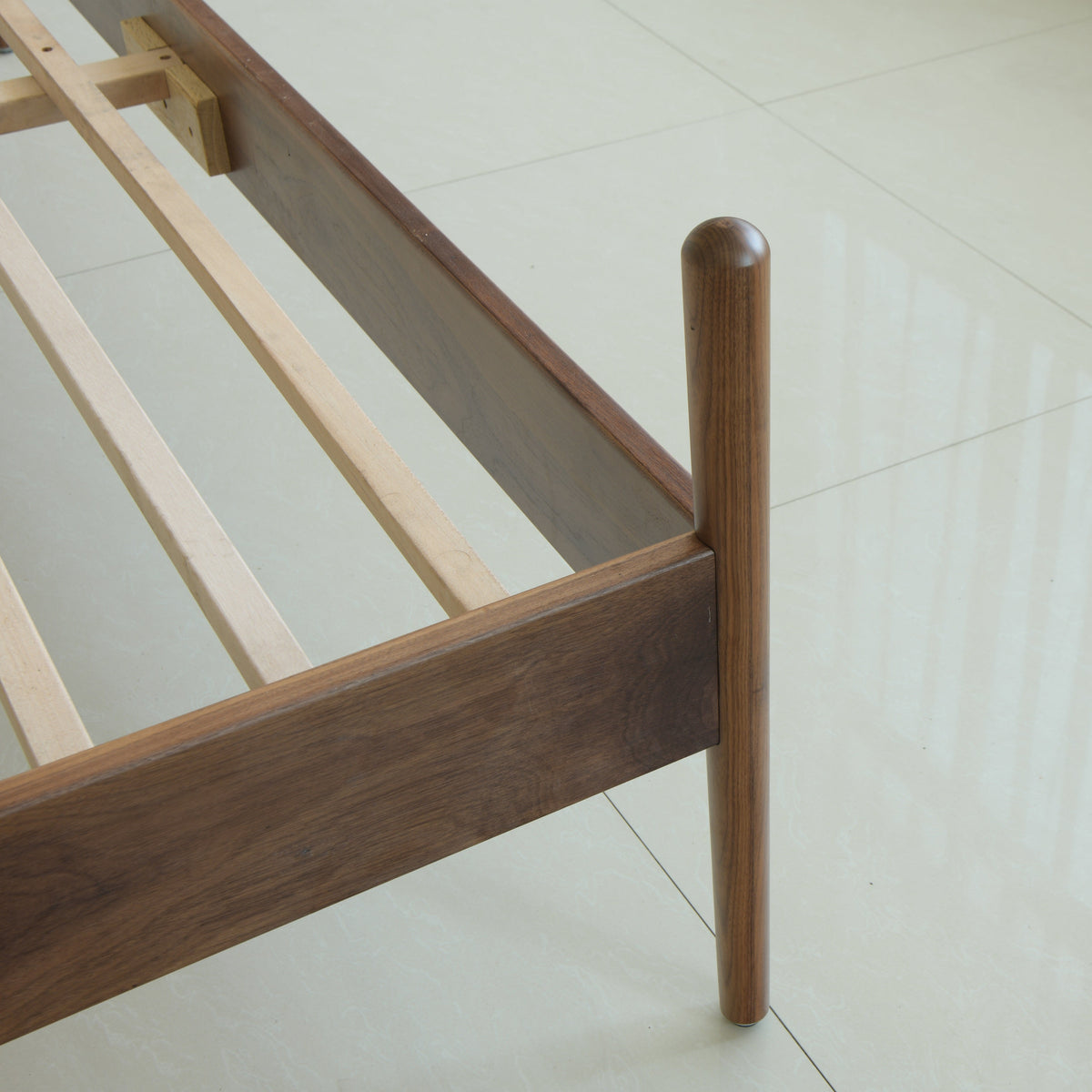 Mid Century Bed - American Solid Black Walnut