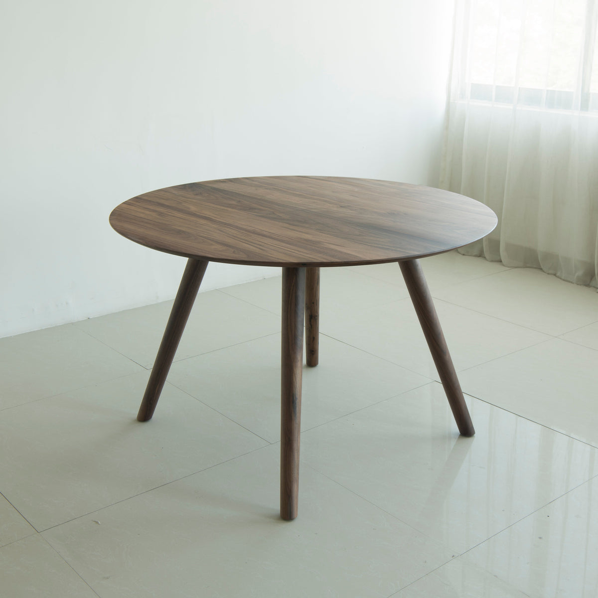 Isabella Mid Century round dining table set - American Black Walnut