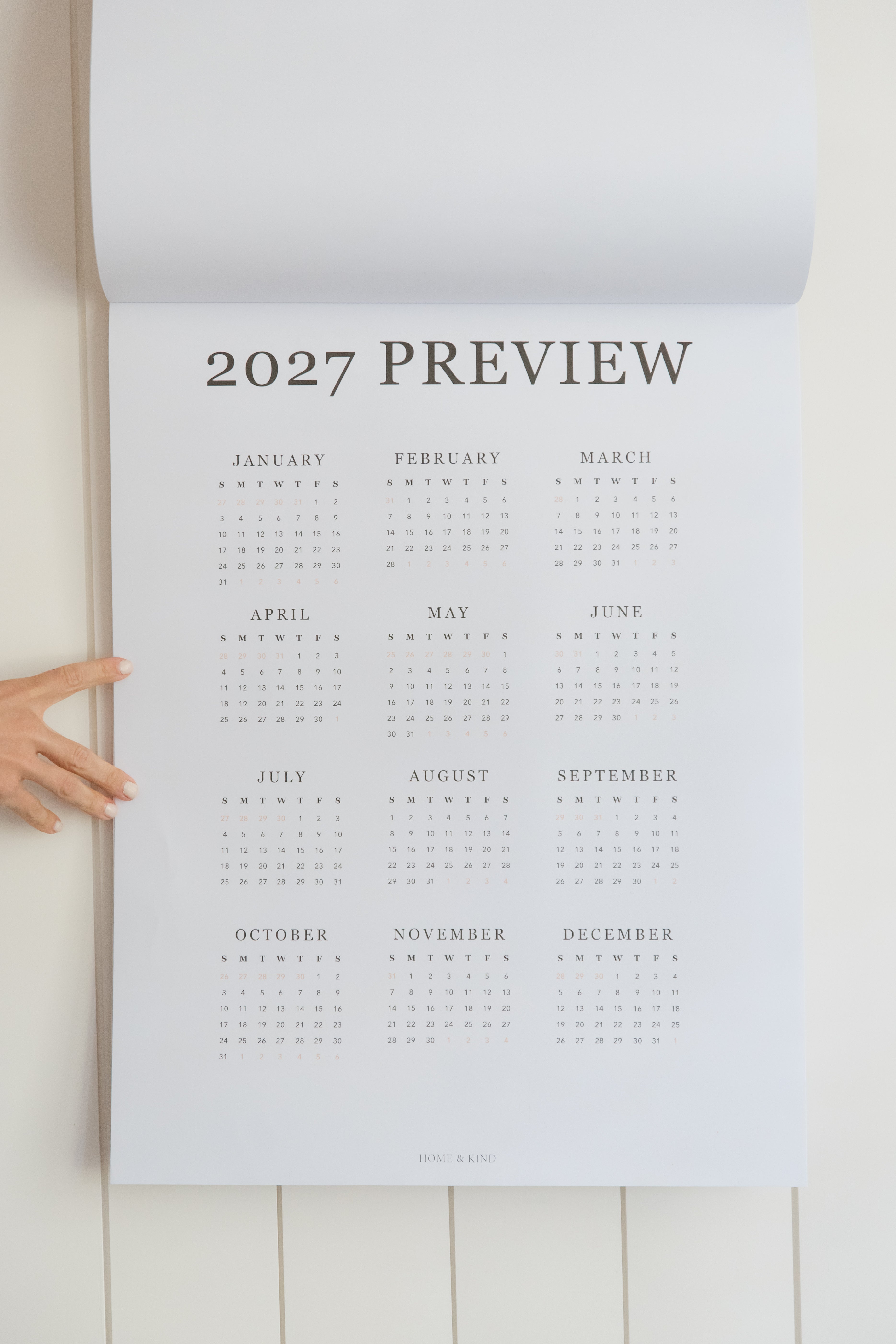 2027 Family Wall Calendar