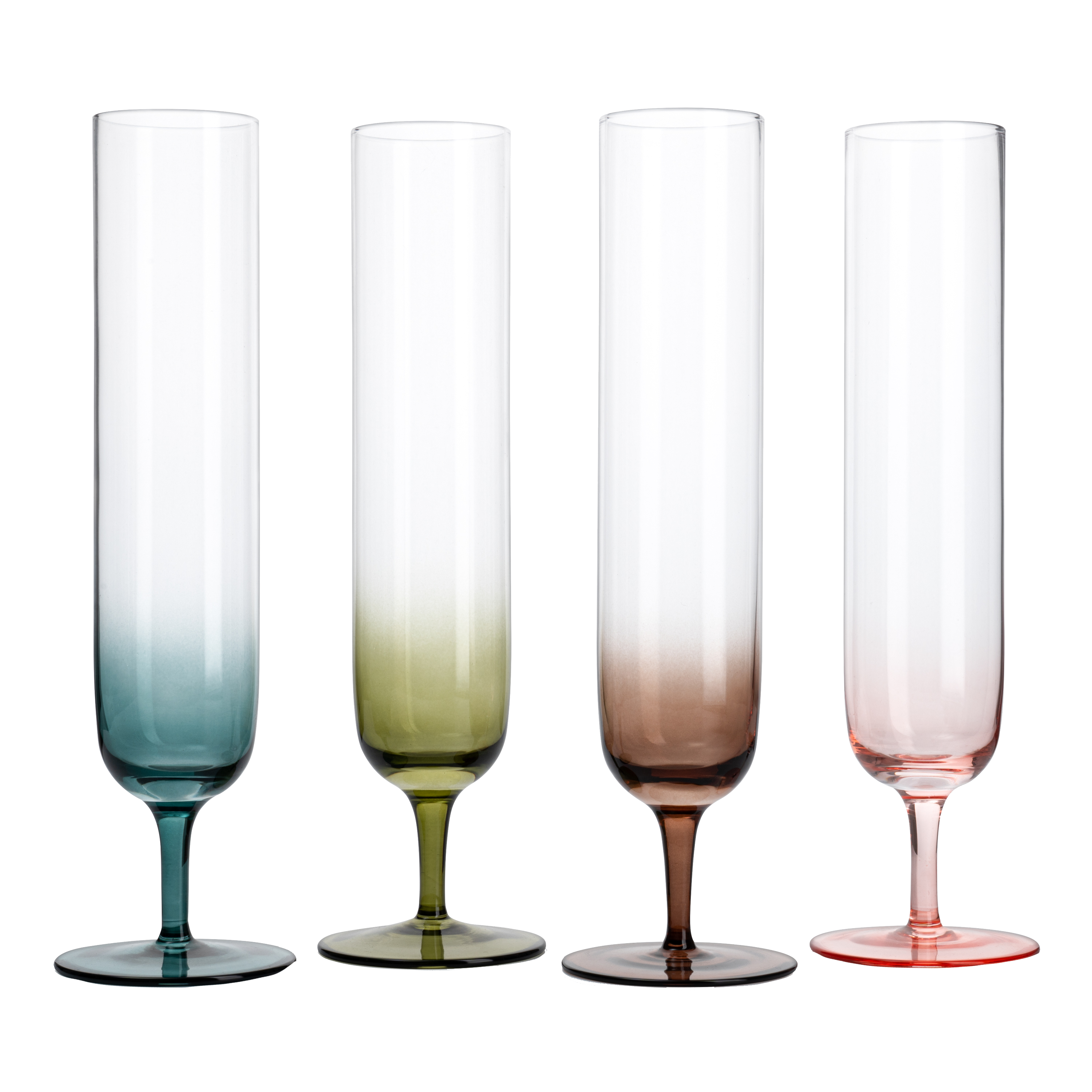 Tall Muted Colors Beautiful Champagne Flutes 10 Stemmed Set Of 4 10 5 Oz Elegant Gla