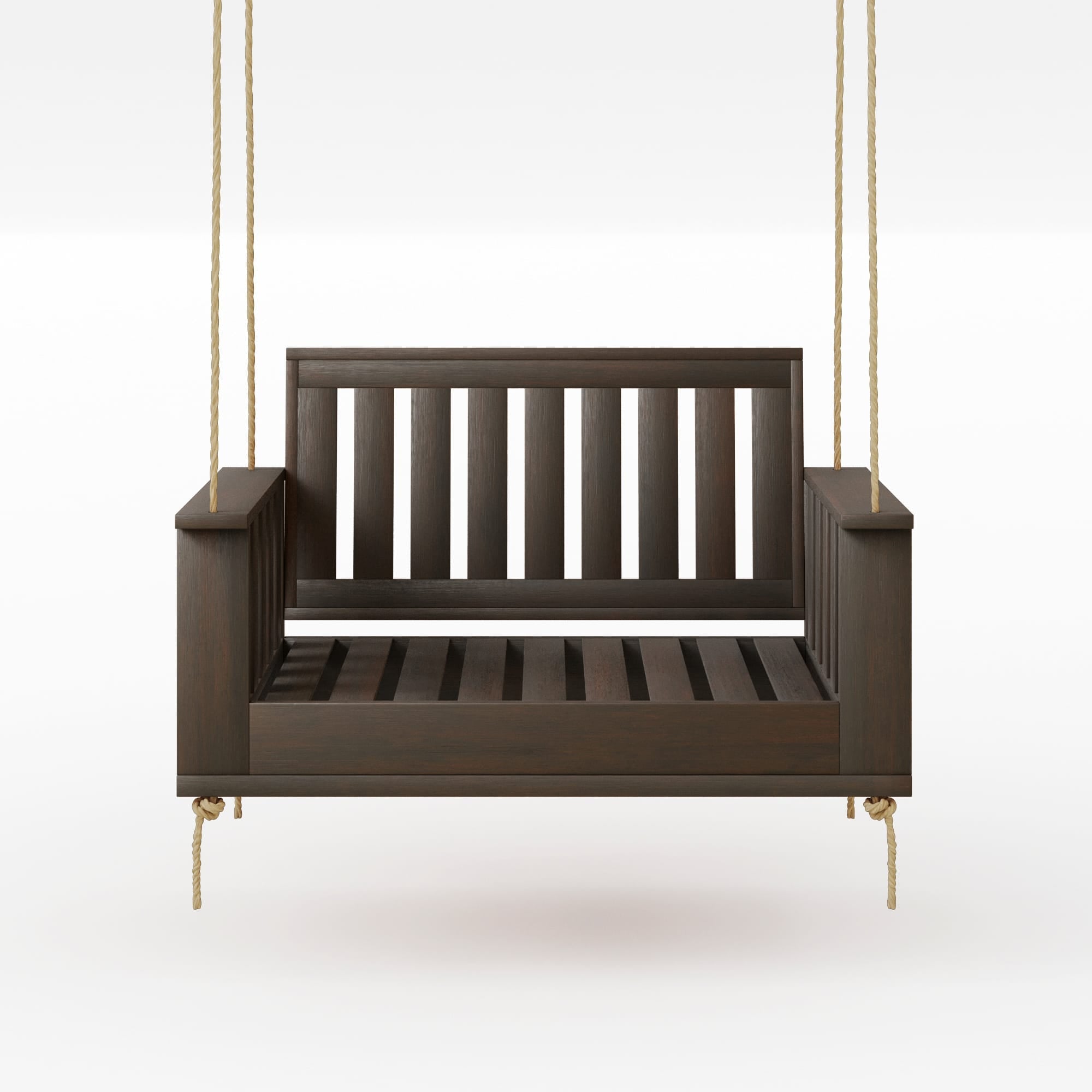 Amish Casual Rockford Daybed Swing Package with Included Cushions, Lounge, Dark Walnut Stain