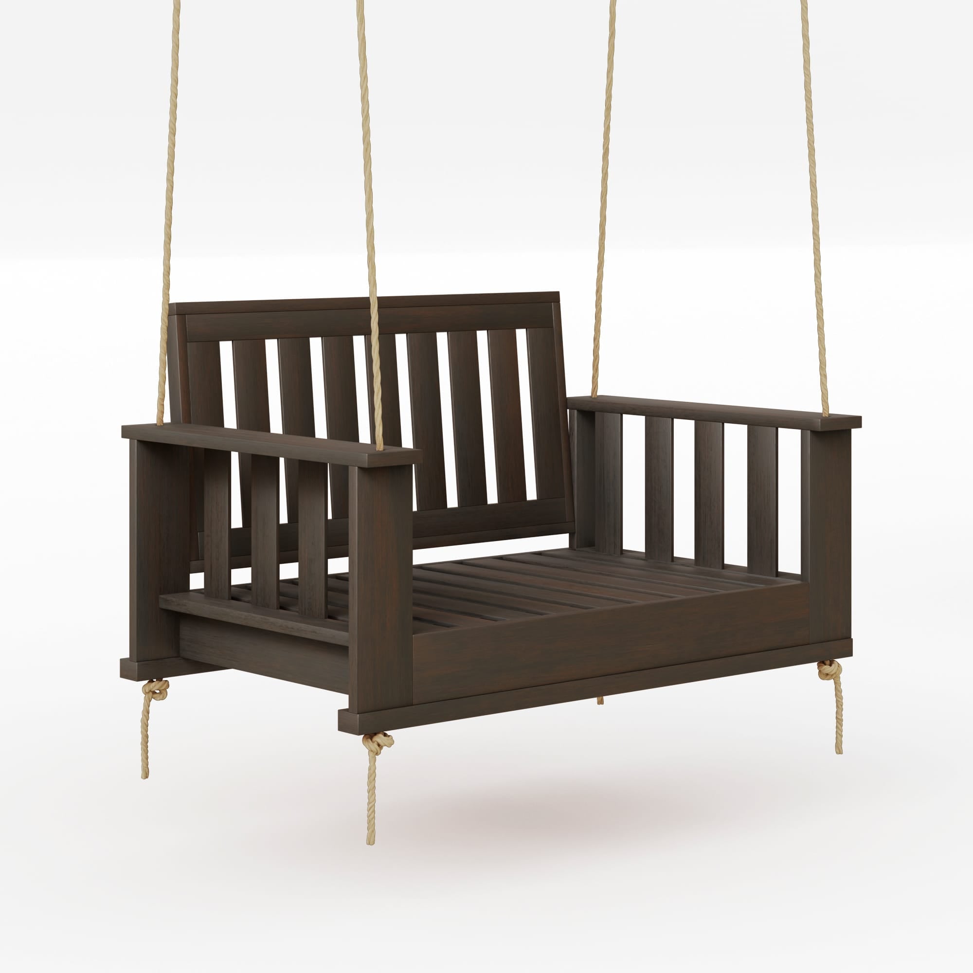Amish Casual Rockford Daybed Swing Package with Included Cushions, Lounge, Dark Walnut Stain