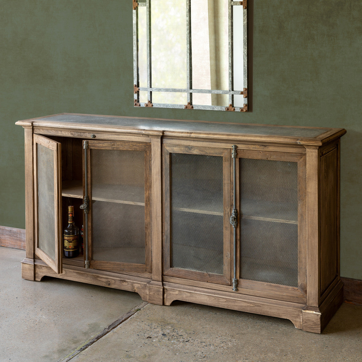 Whiskey Cabinet Aged Zinc Top