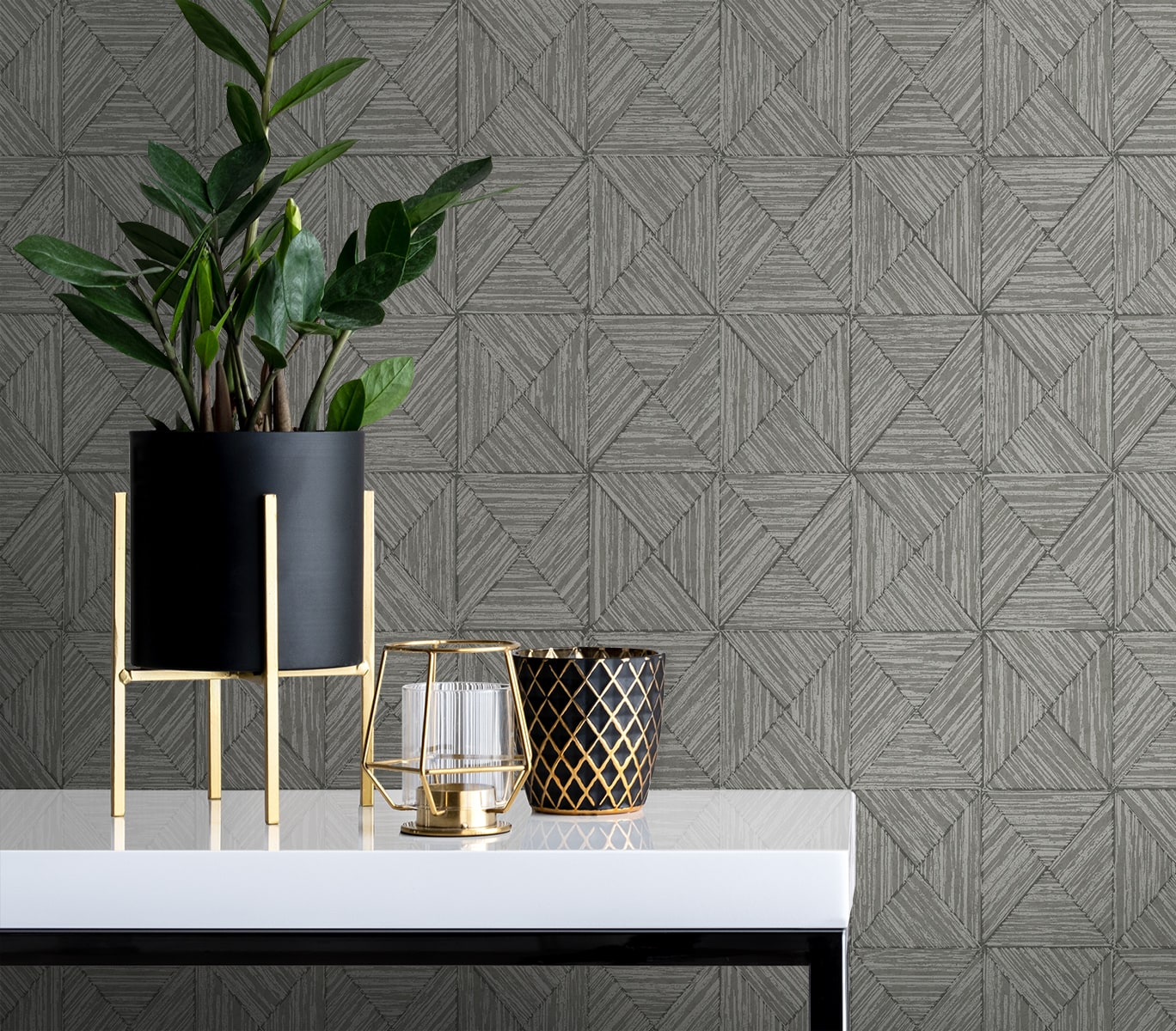 Neutral Elements Lunoria Geometric Unpasted Wallpaper