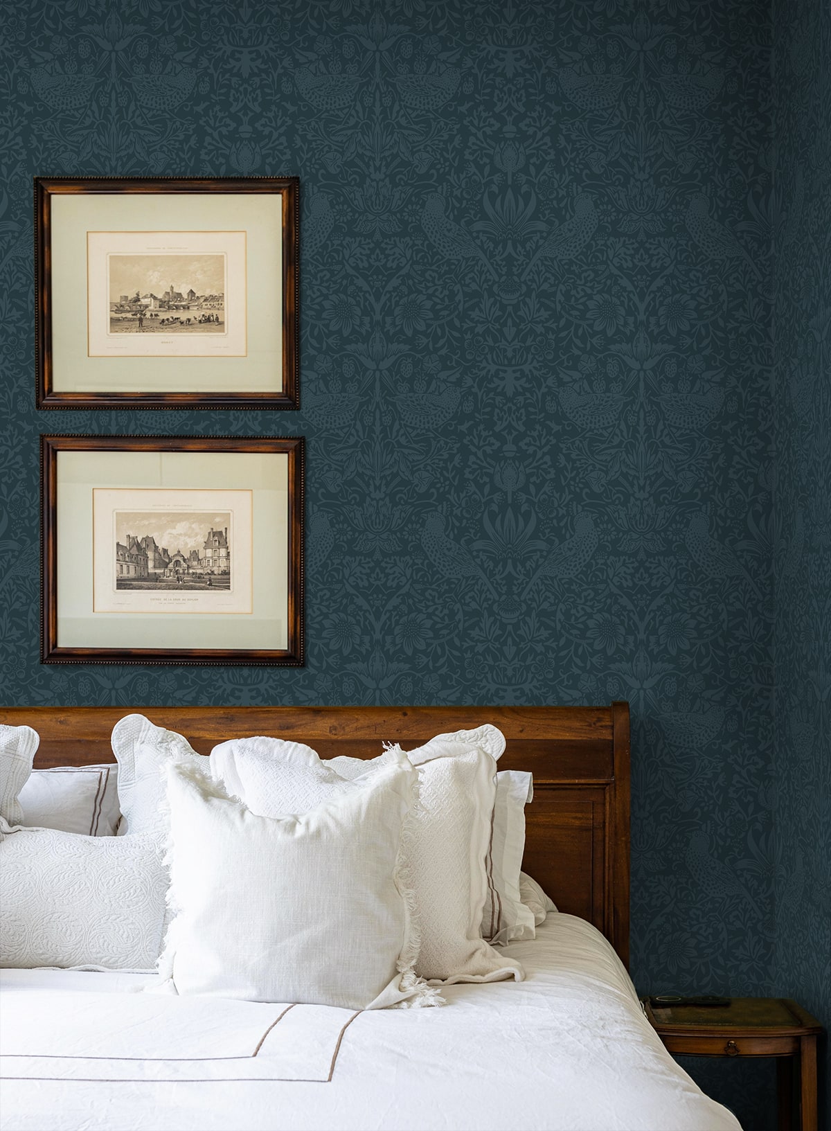 Tonal Bird Garden Vintage Prepasted Wallpaper