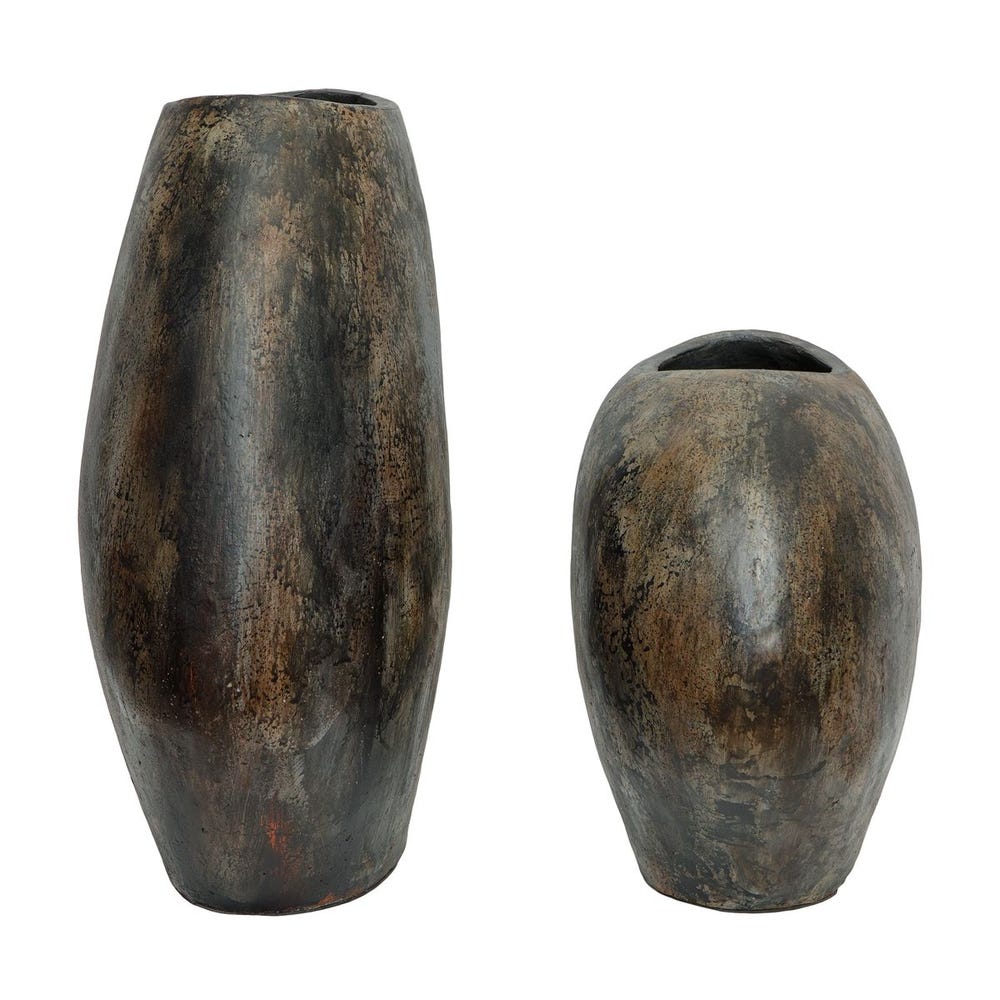 Emberstone Sculptural Indoor-Outdoor Vases – Set of 2