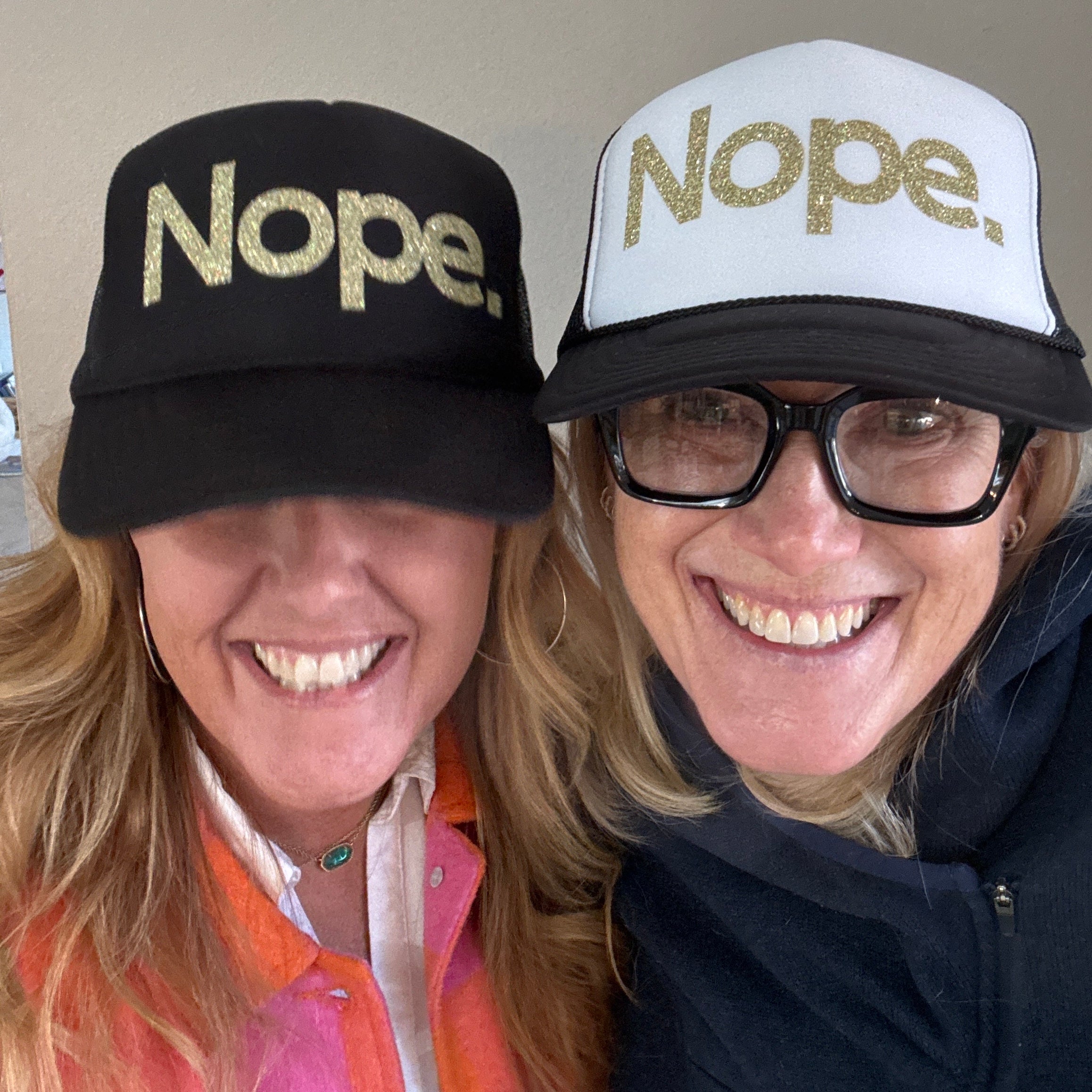 Midlifers Nope. black and white trucker hat