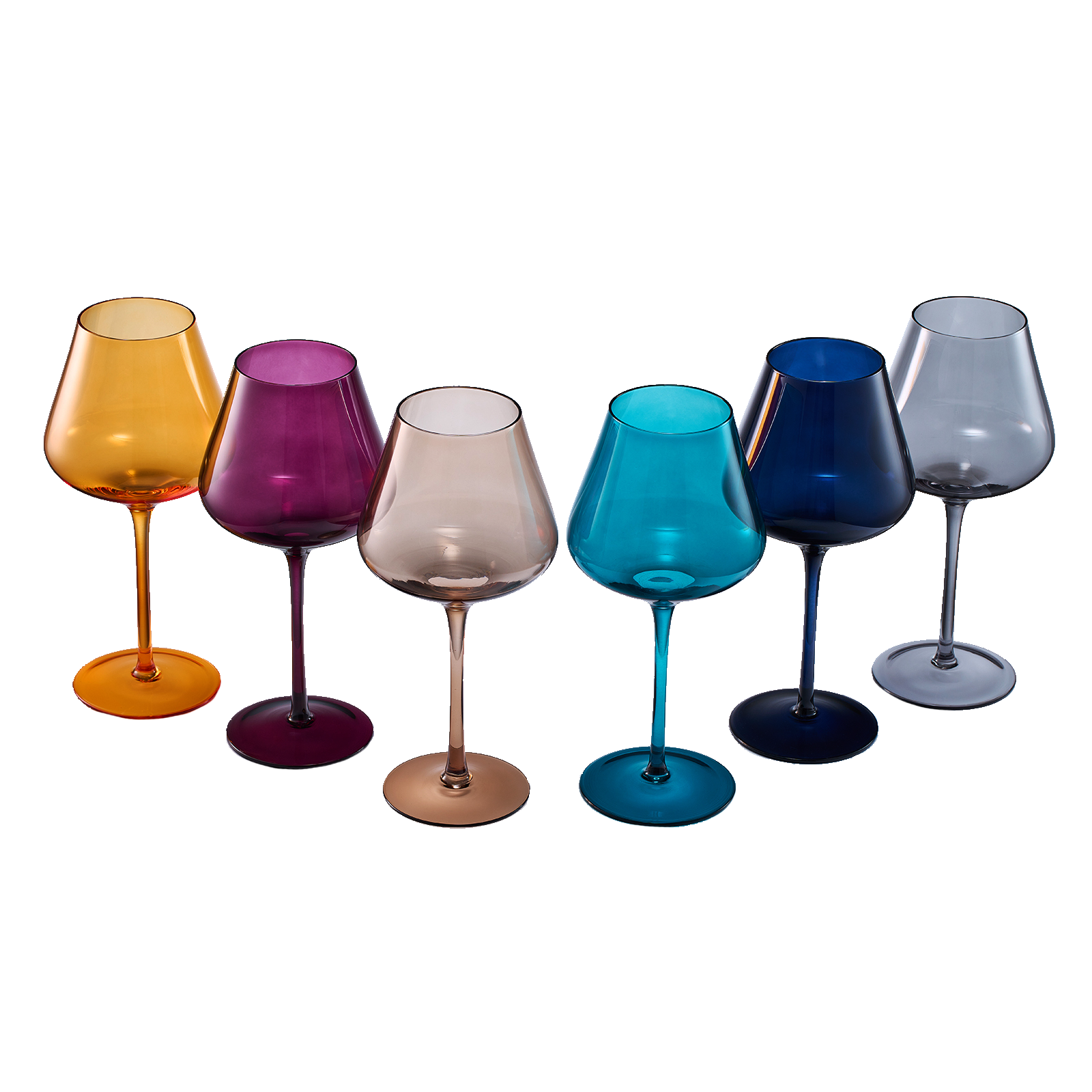Jewel Colored Crystal Wine Glass Set Of 6 Gift For Mothers Her Wife Mom Friend Large 20 Oz Glasses U