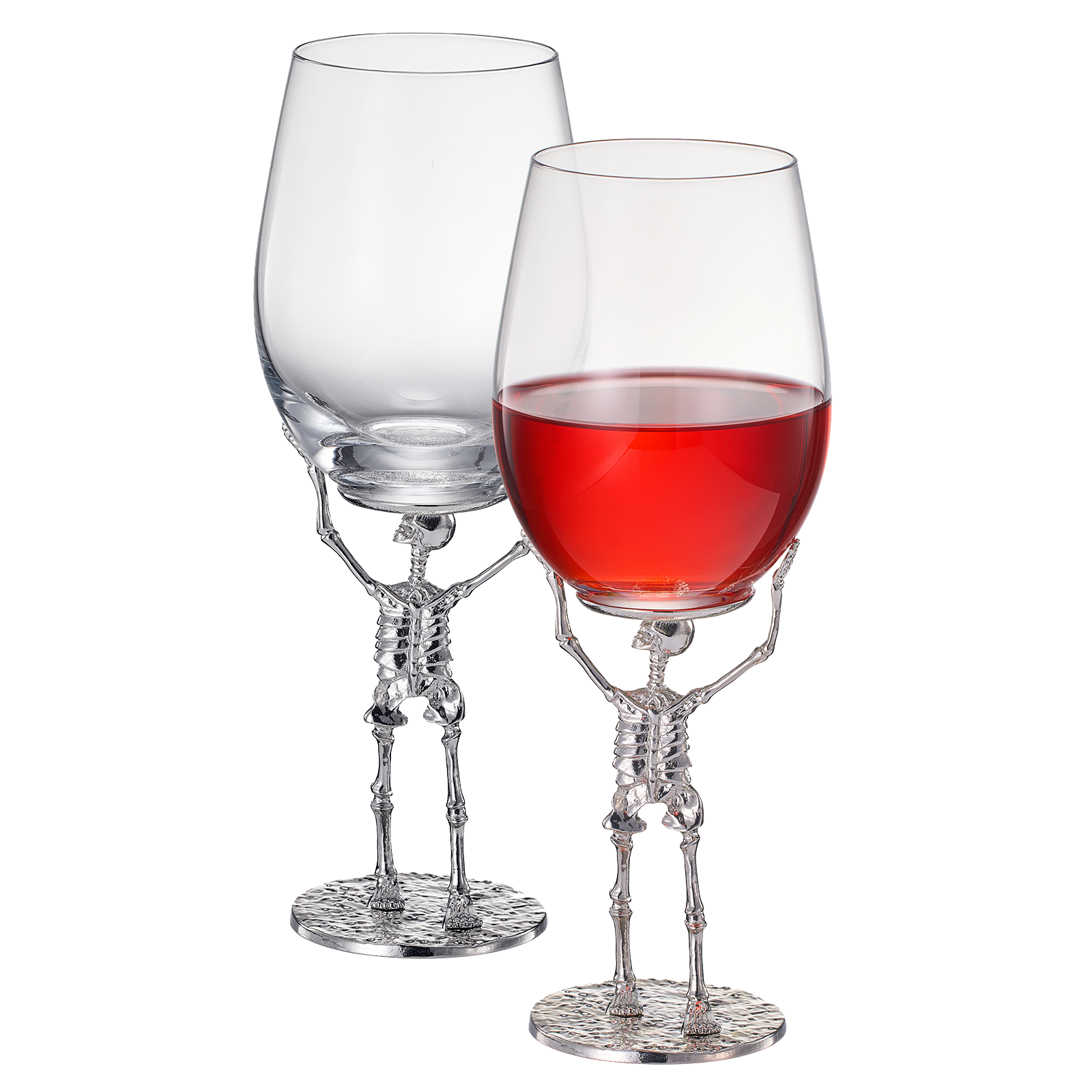 Stemmed Skeleton Wine Glass Set Of 2 19OZ Halloween Skeleton Glasses 10 H Goth Gifts Skeleton Gifts