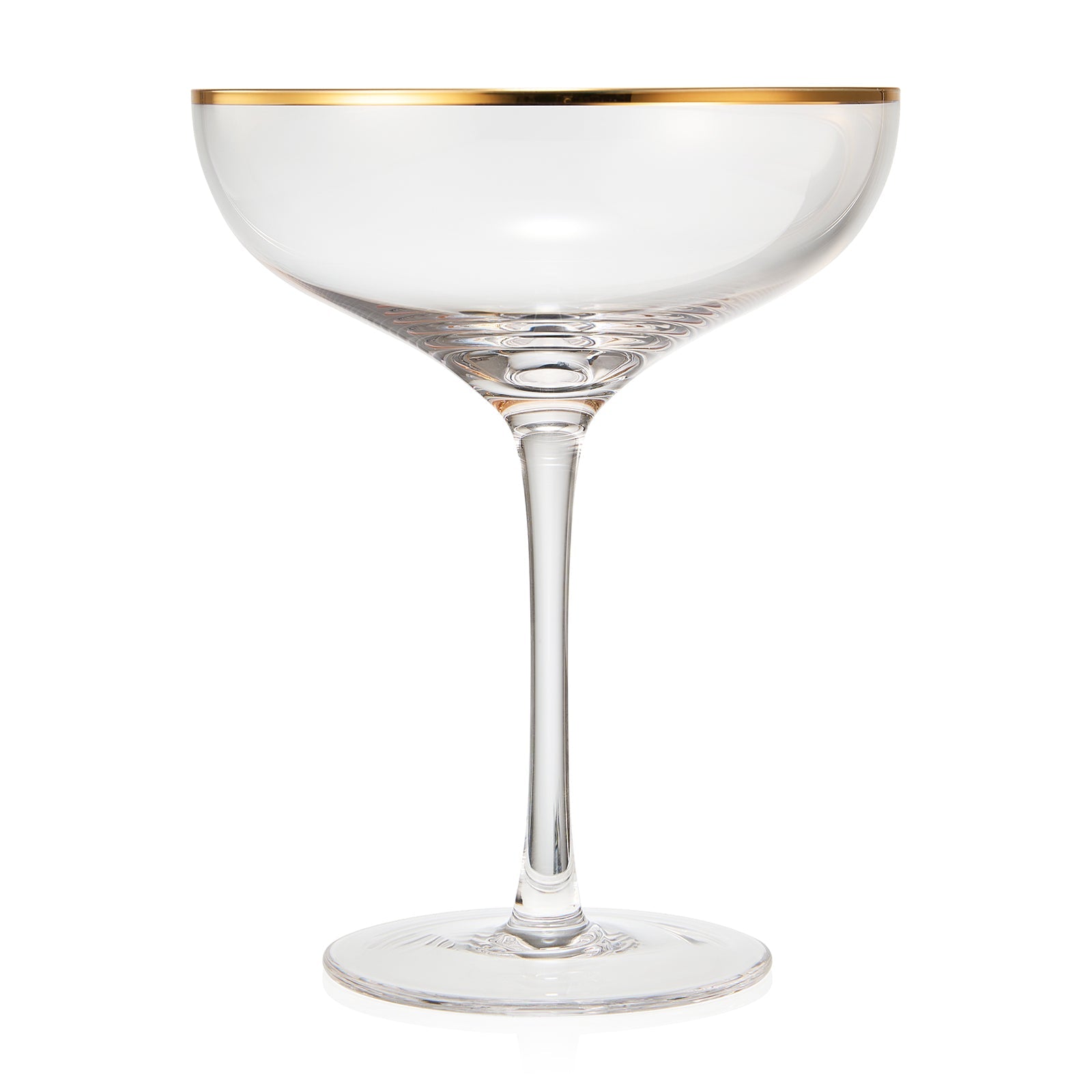 Colored Crystal Gilded Rim Coupe Glass Large 9OZ Cocktail Champagne Glasses 2 Set Vi