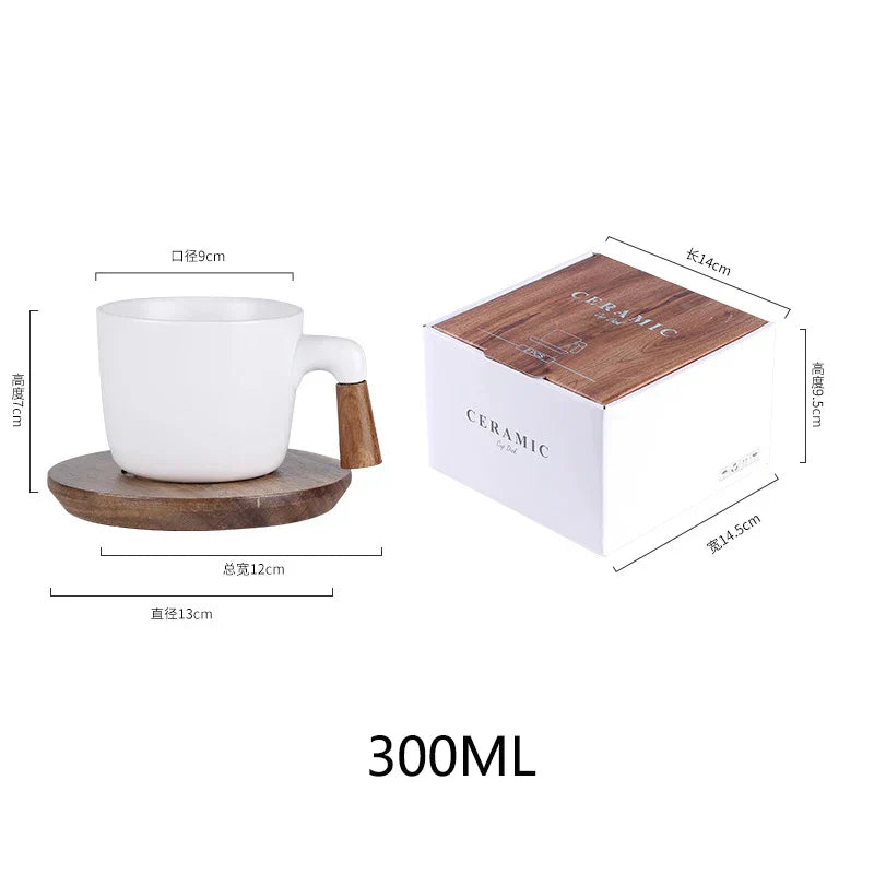Japanese Style Ceramic Tea Pot Set with Wooden Handle | Heat-Resistant Borosilicate Glass