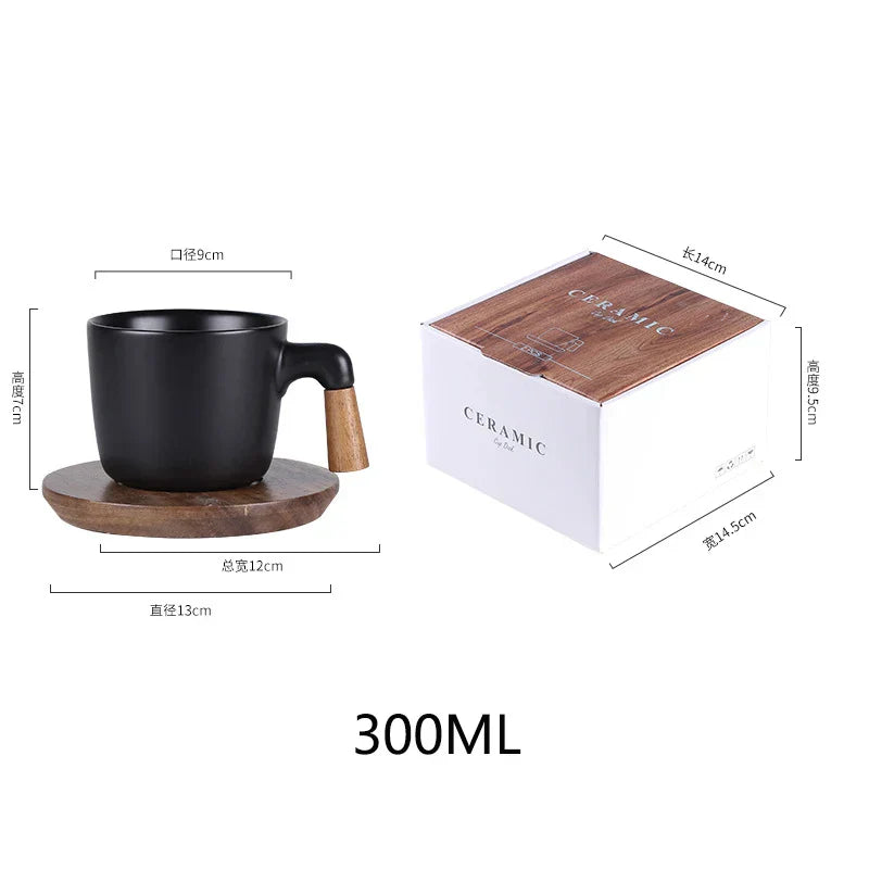 Japanese Style Ceramic Tea Pot Set with Wooden Handle | Heat-Resistant Borosilicate Glass