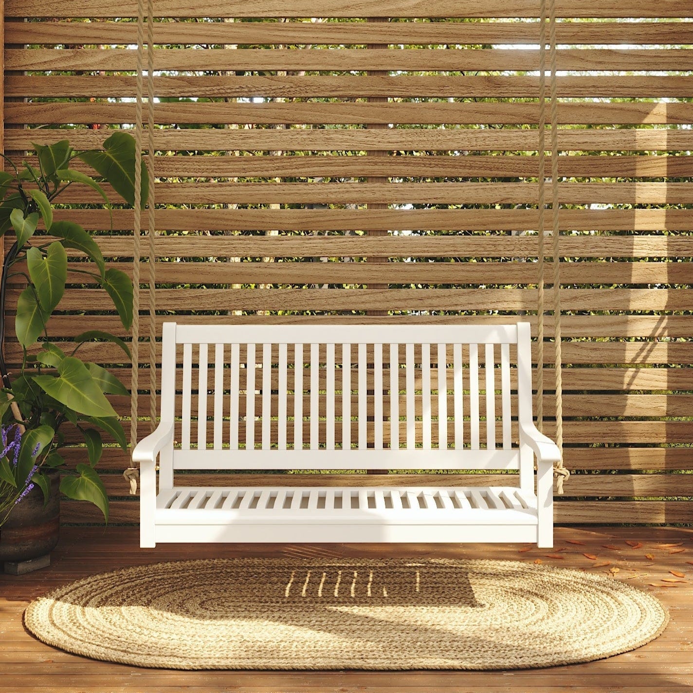 East Green Hayden Acacia Porch Swing
