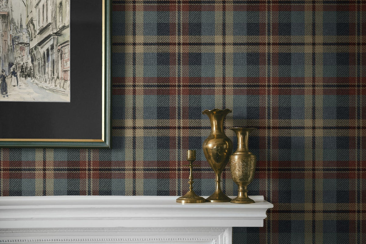 Thornbury Tailored Plaid Peel and Stick Removable Wallpaper