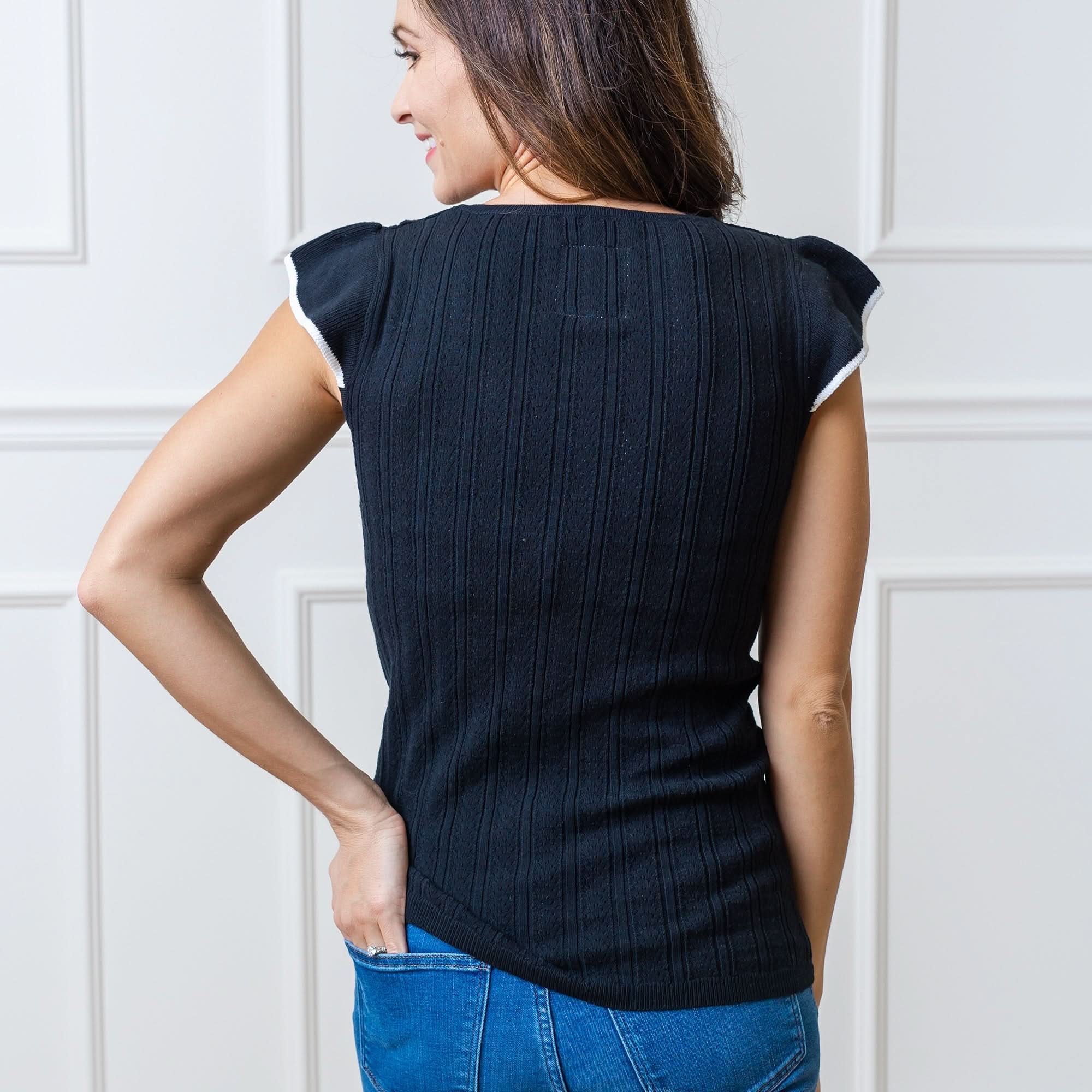 Flutter Sleeve Sweater Top