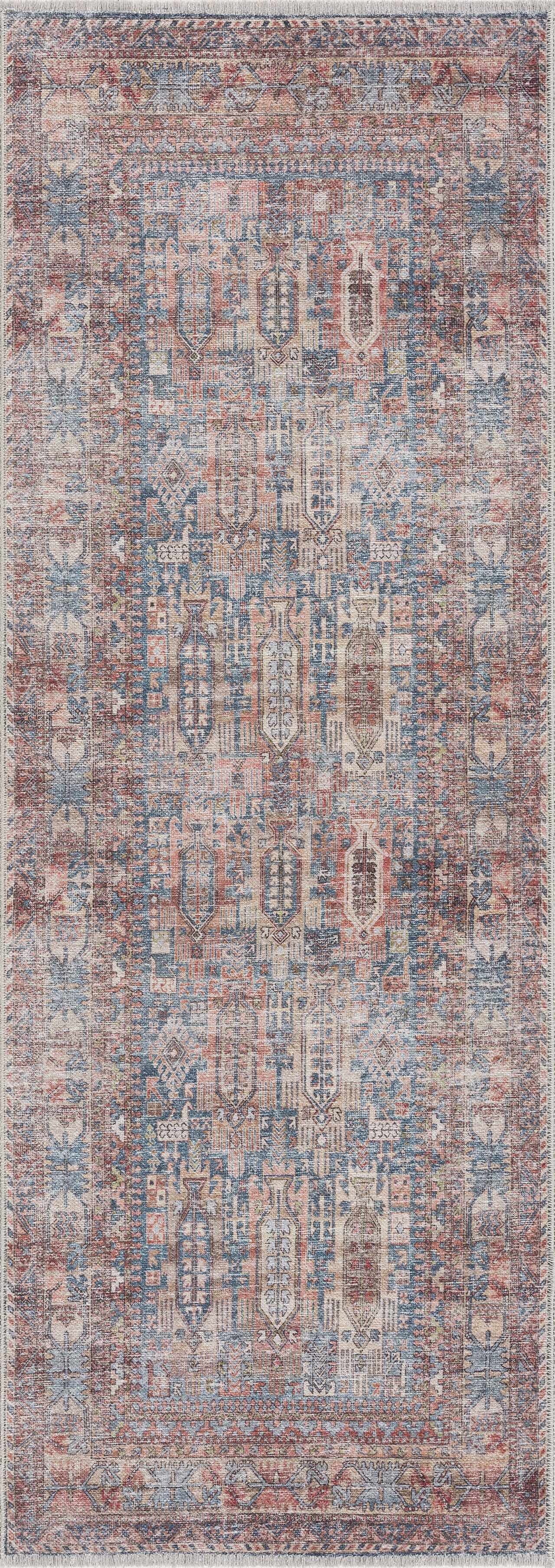 Burnt Orange Holi-2300 Washable Area Rug