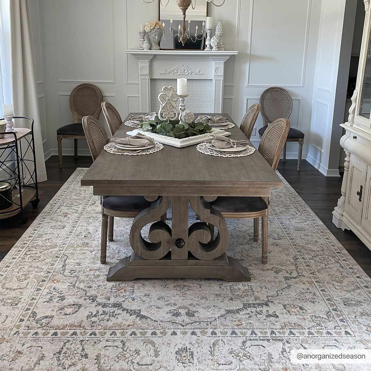 Cream Hiti Washable area rug
