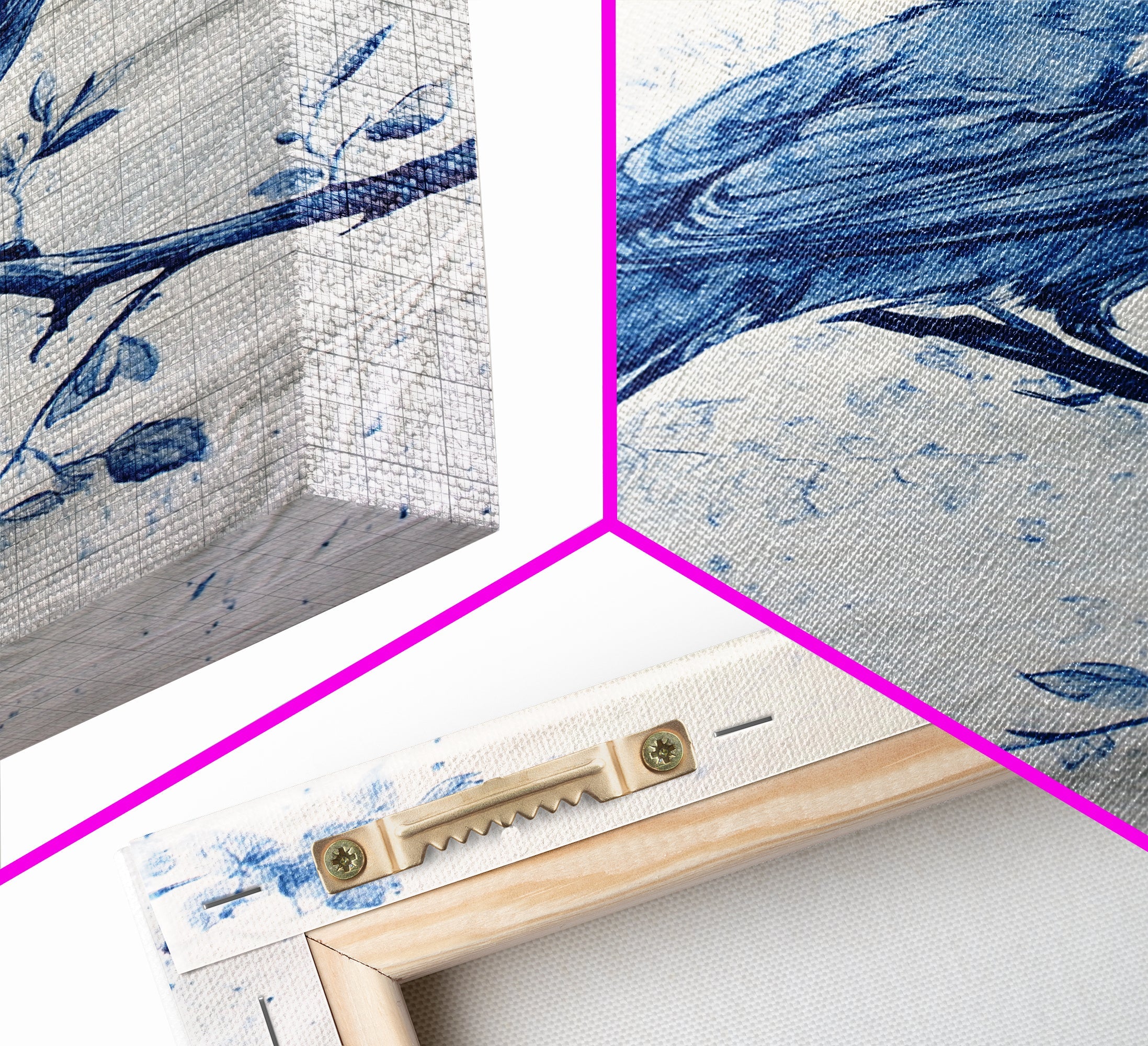 Chinoiserie Style Painting Print Of a Bird, Framed Canvas Print, Chinoiserie Wall Art