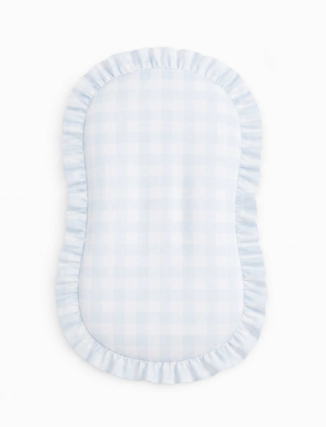 Blue Checkered Ruffle Baby Lounger Cover