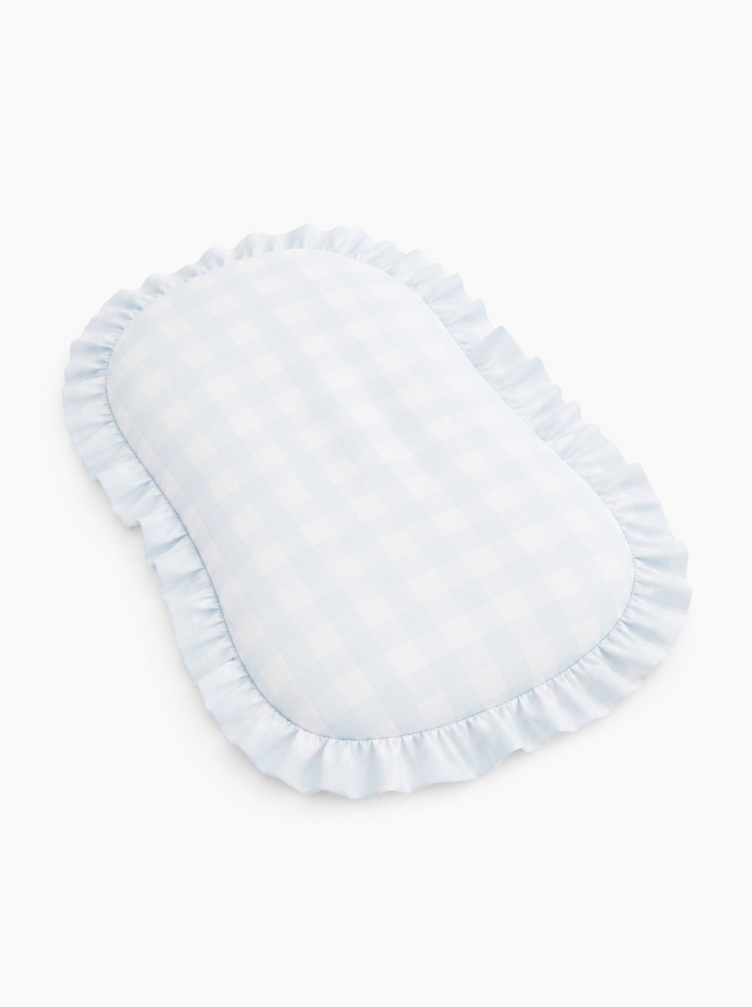 Blue Checkered Ruffle Baby Lounger Cover