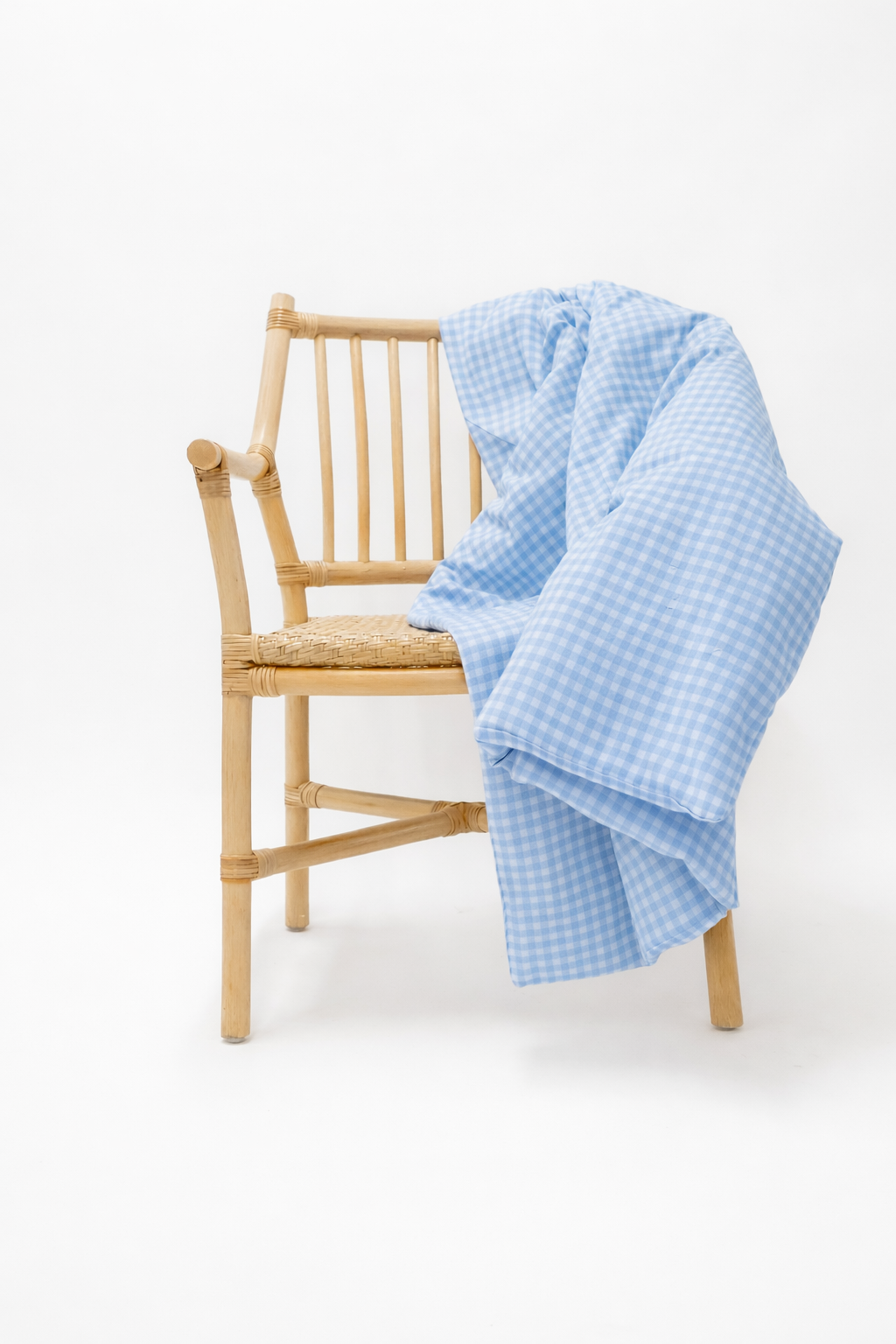 Blue White Gingham Crib Quilted Blanket
