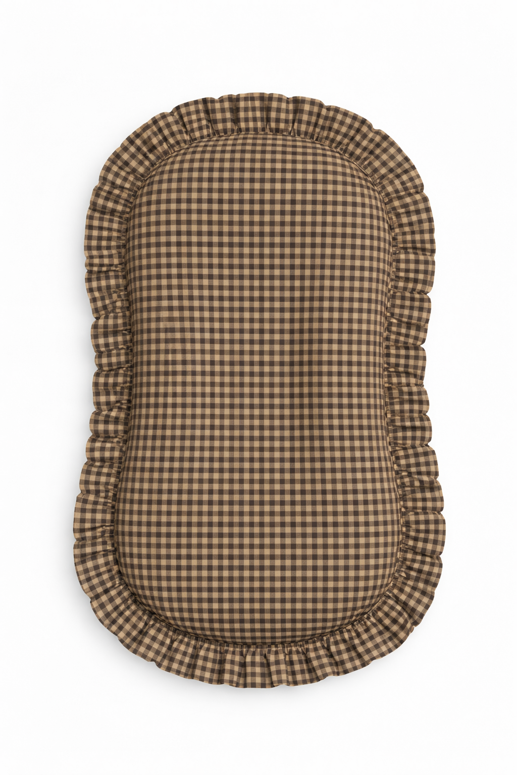 Brown Black Gingham Ruffle Baby Lounger Cover