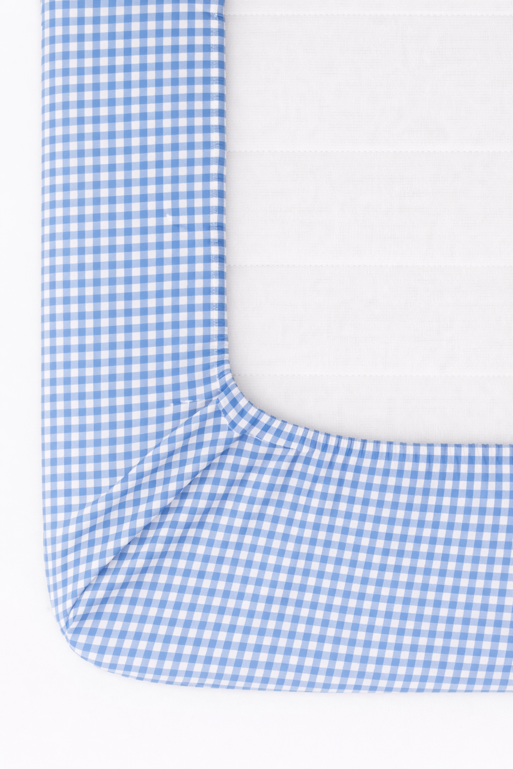 Blue White Gingham Crib Sheet