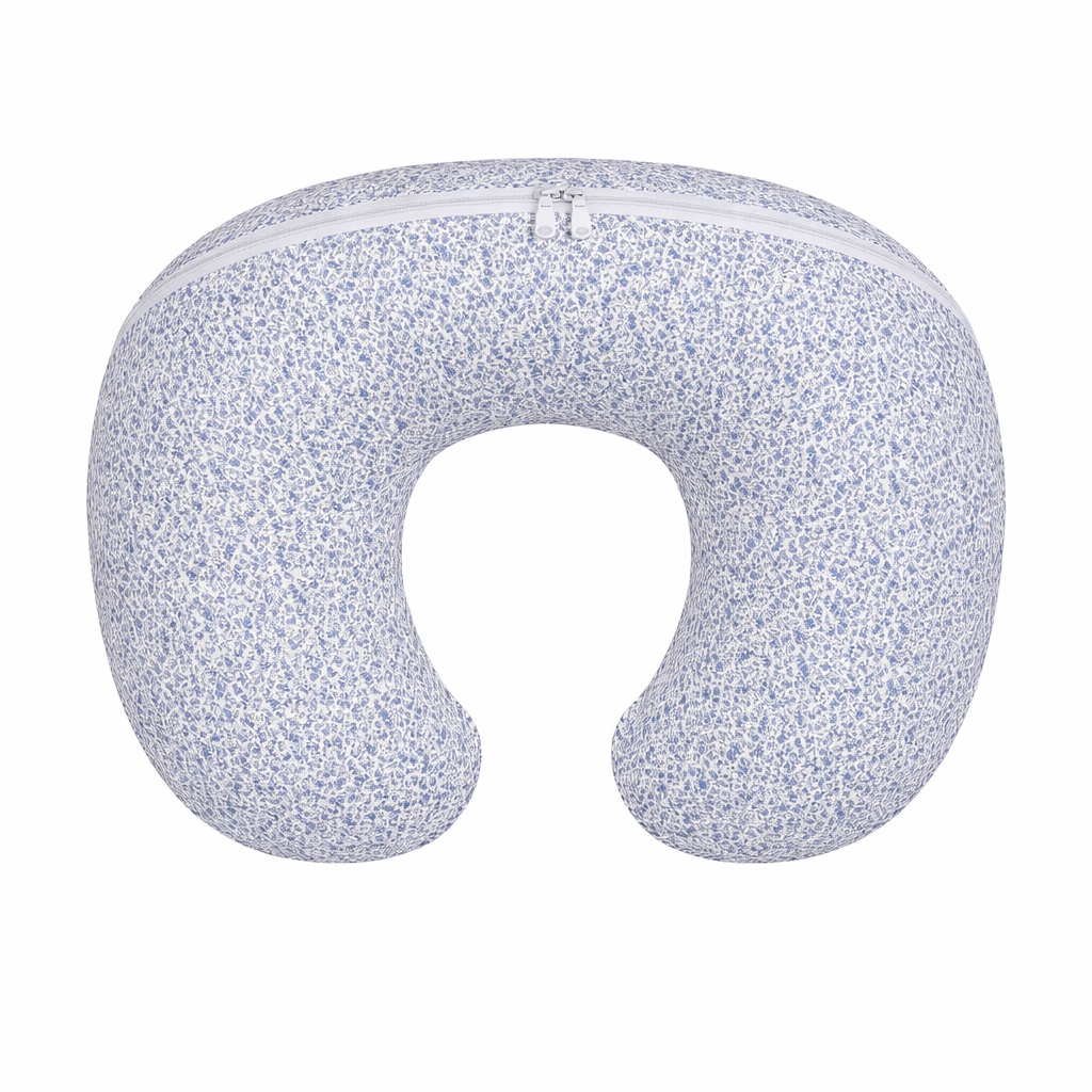 Blue Floral Nursing Pillow Cover