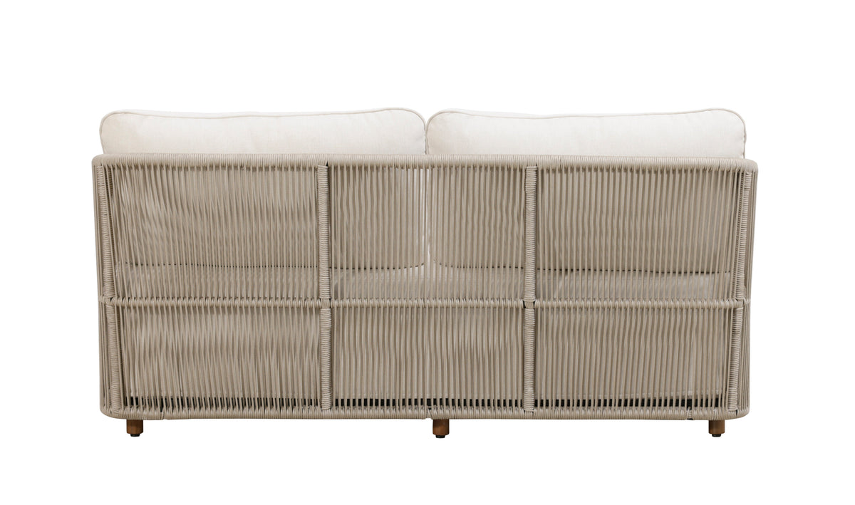 Alpine Teak Wood Outdoor Loveseat with Gray Rope Design