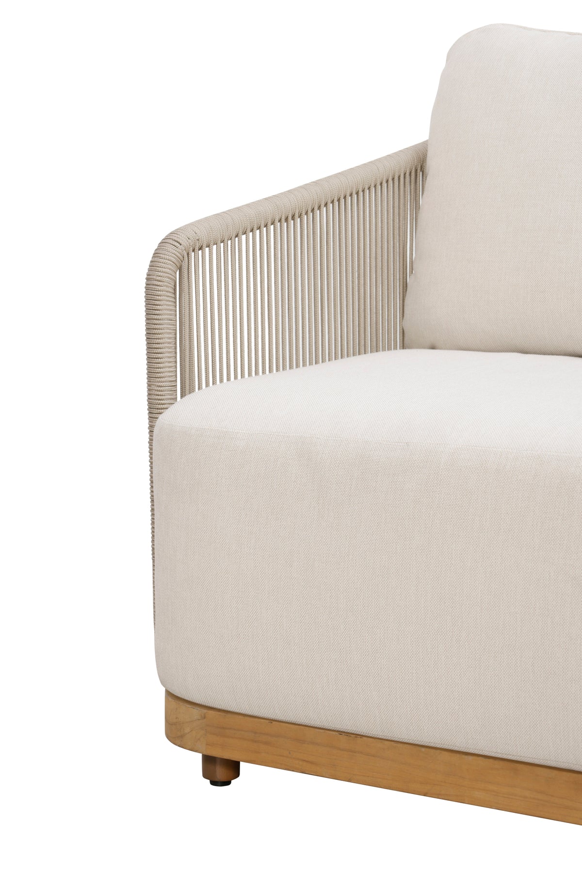 Alpine Teak Wood Outdoor Loveseat with Gray Rope Design