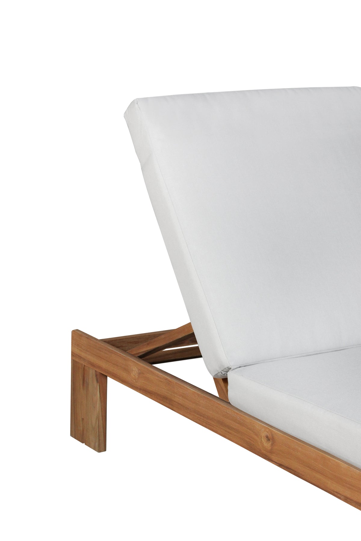 Paradiso Outdoor Teak Chaise - Light Gray Fabric