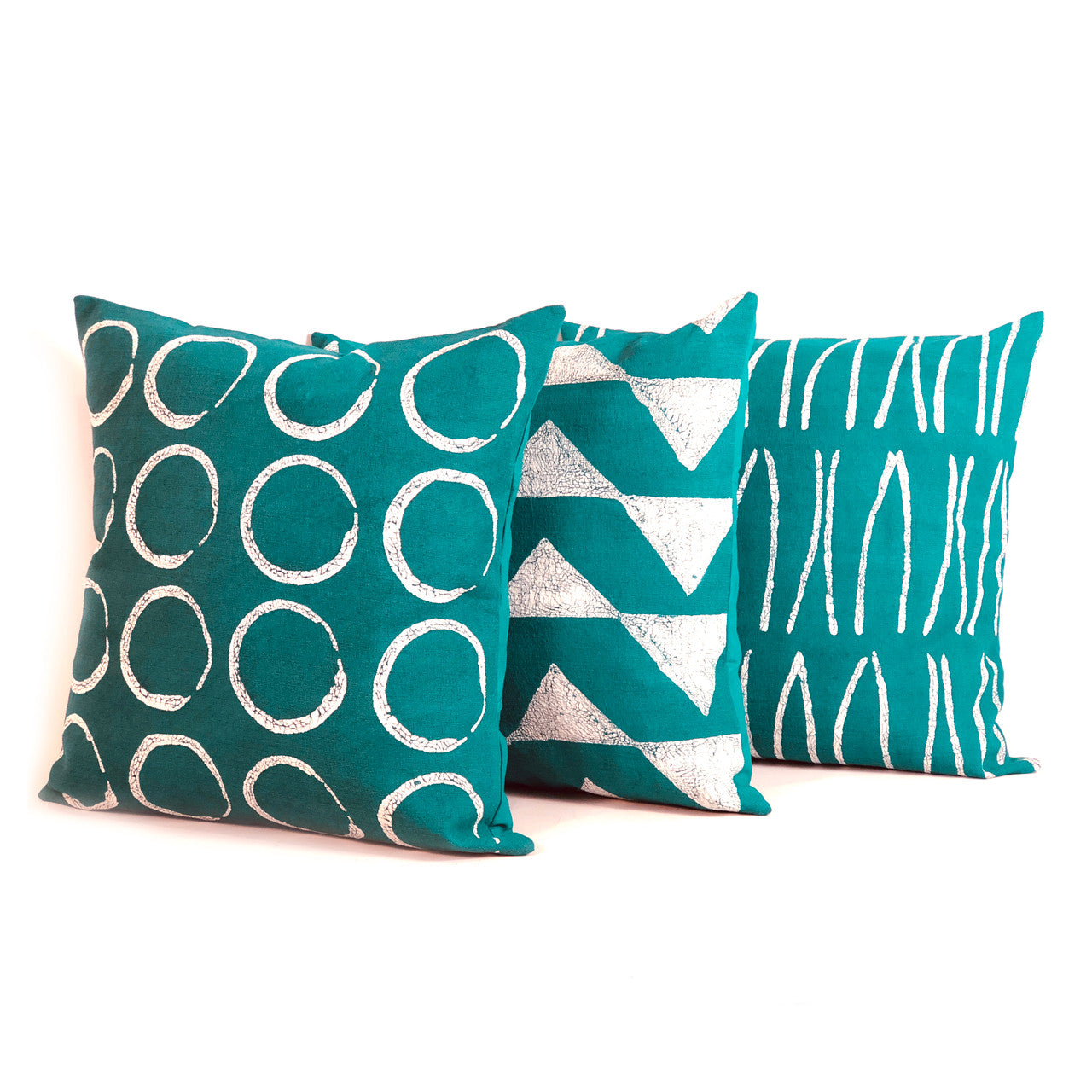 Sadza Circles Pillow Cover - Seychelles Teal
