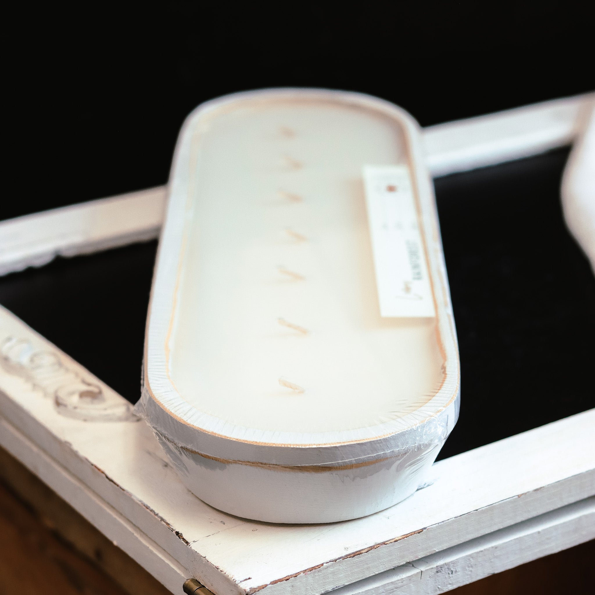 Drops of Rain - 7 Wick White Wood Dough Bowl Candle