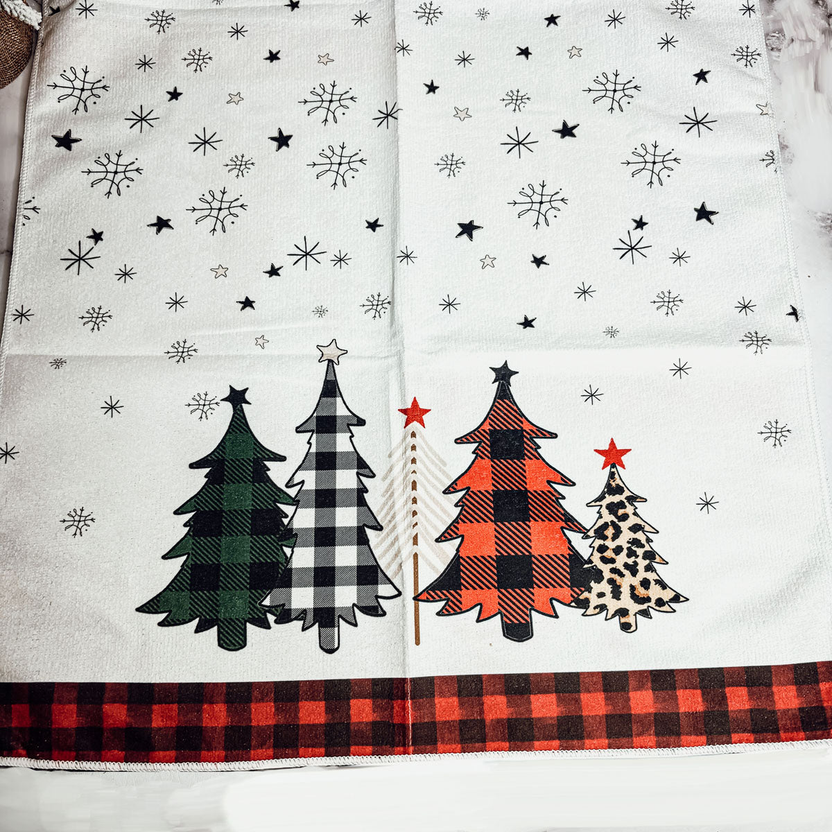 Trees & Gingham Towel