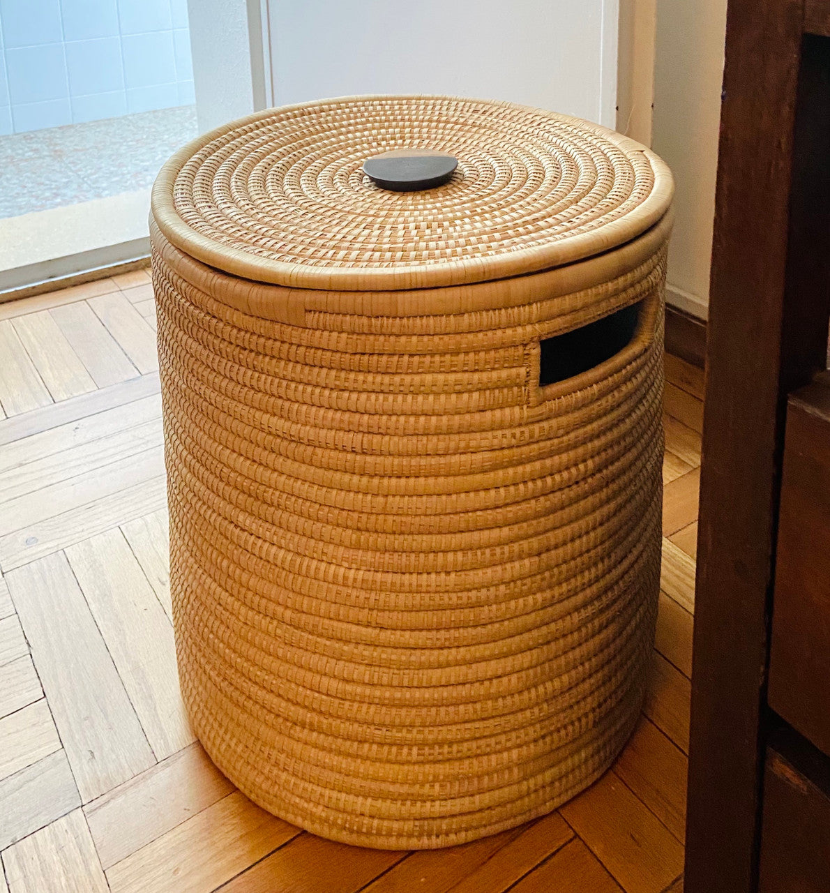 Malawi Basket with Wooden Handle - Large