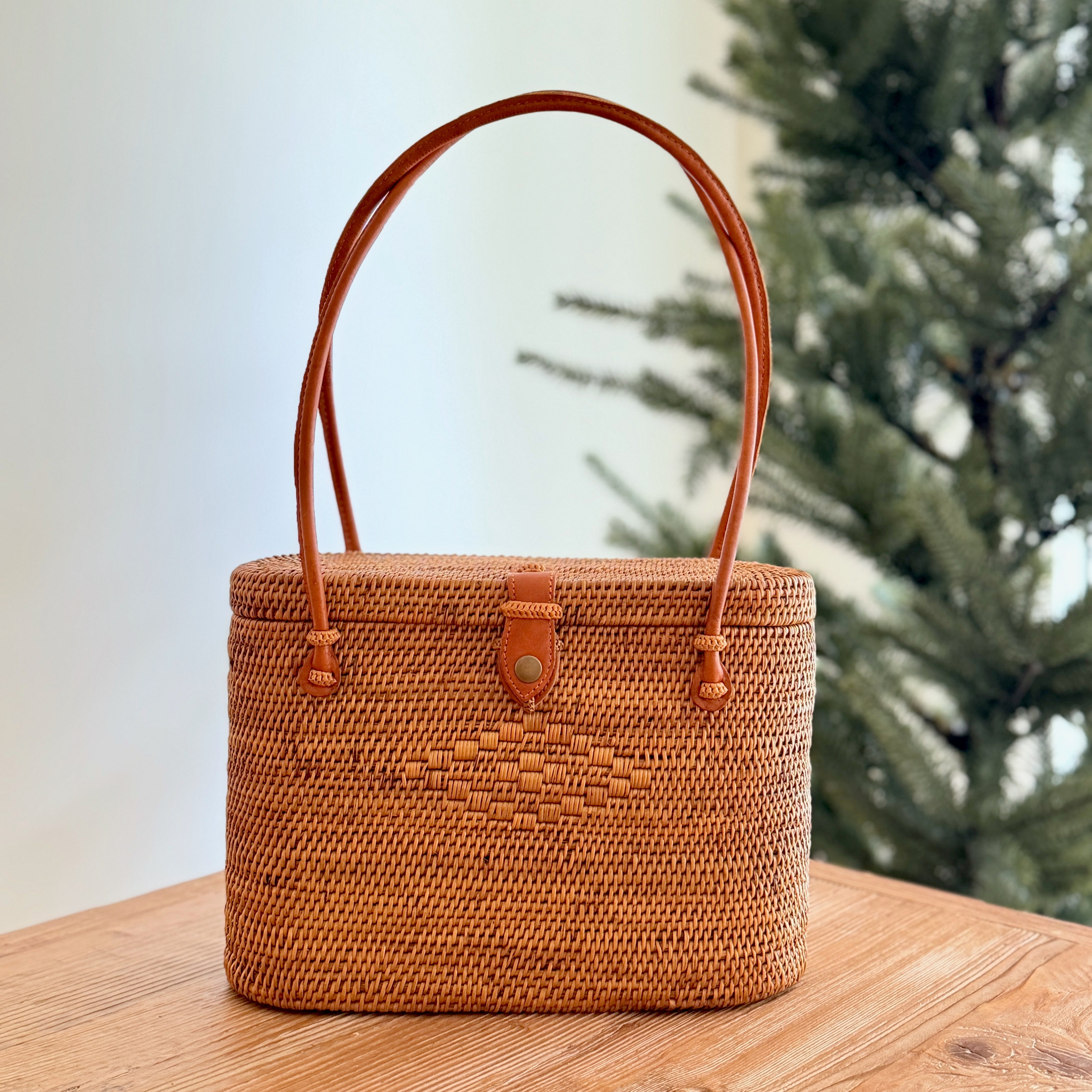 Bali Rattan Handbag - Capri