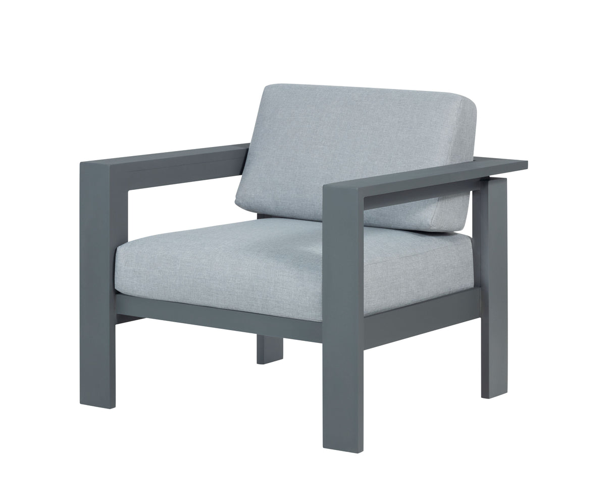 Sardinia Aluminum Frame Outdoor Sofa Set - Gray Cushions