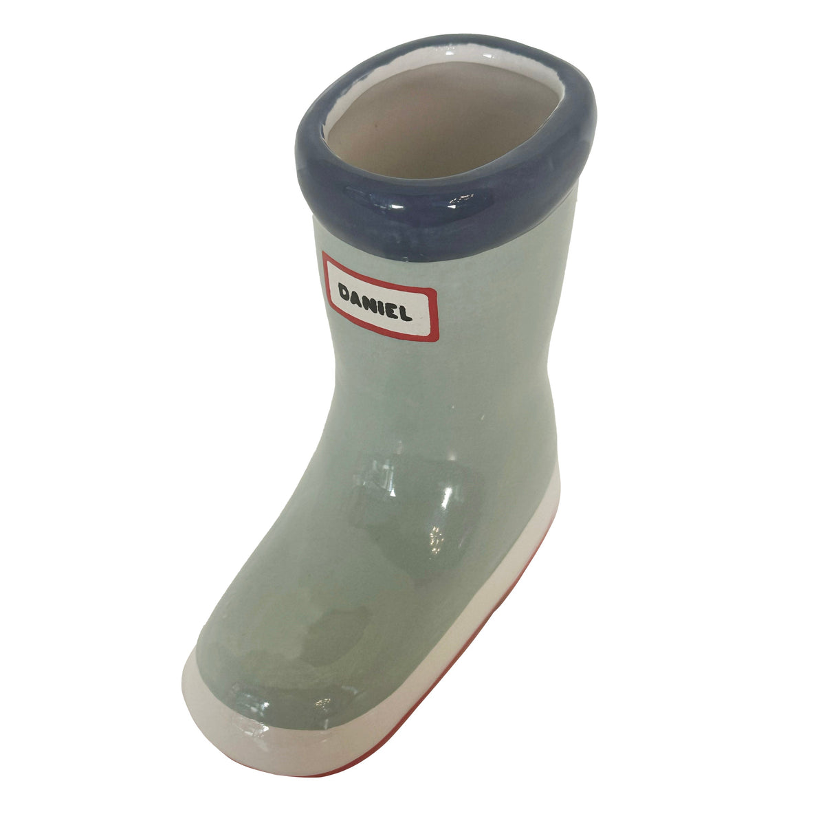 Multicolor Rainboot Vase in Sage