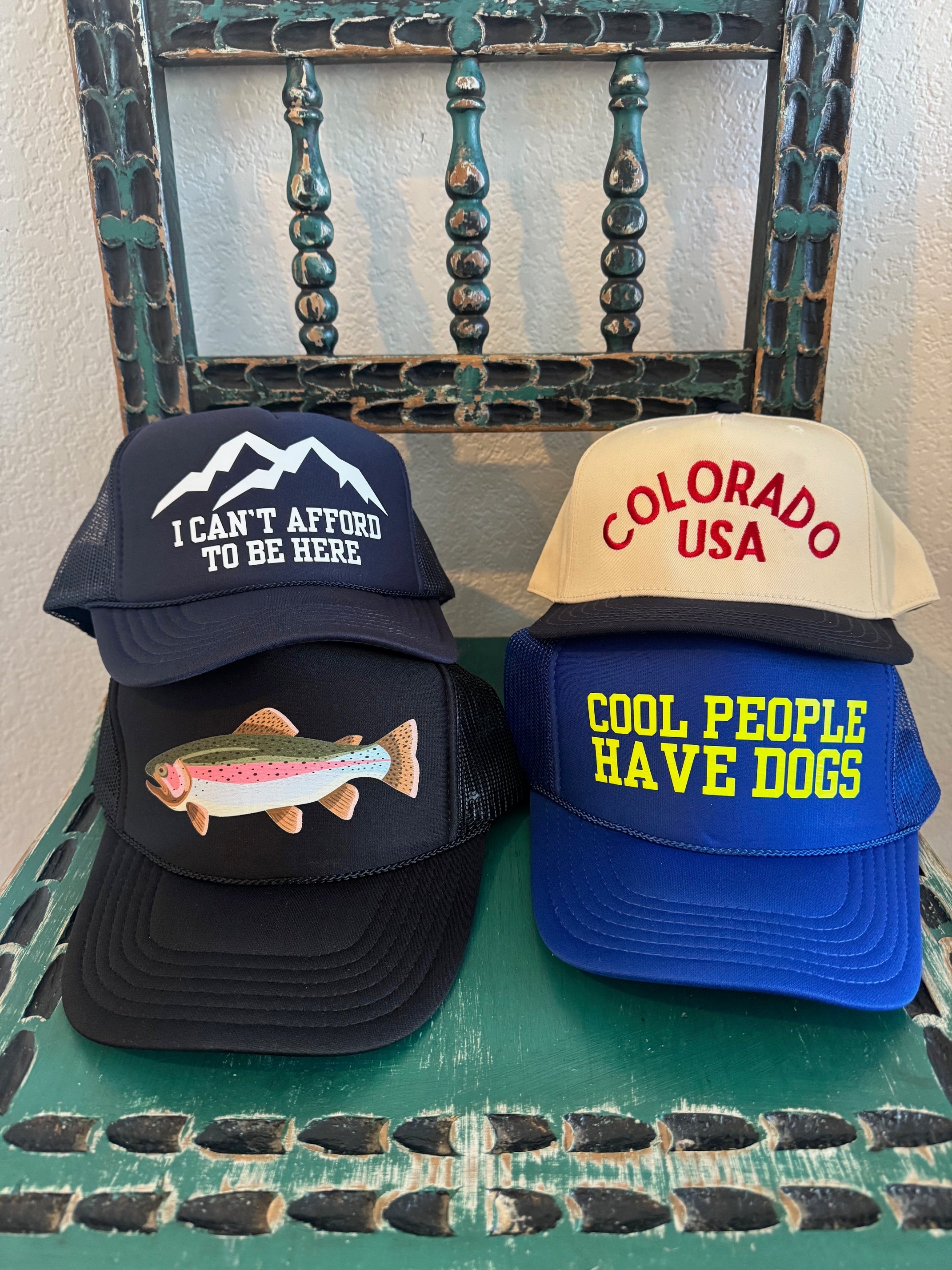 I CAN'T AFFORD TO BE HERE navy trucker hat