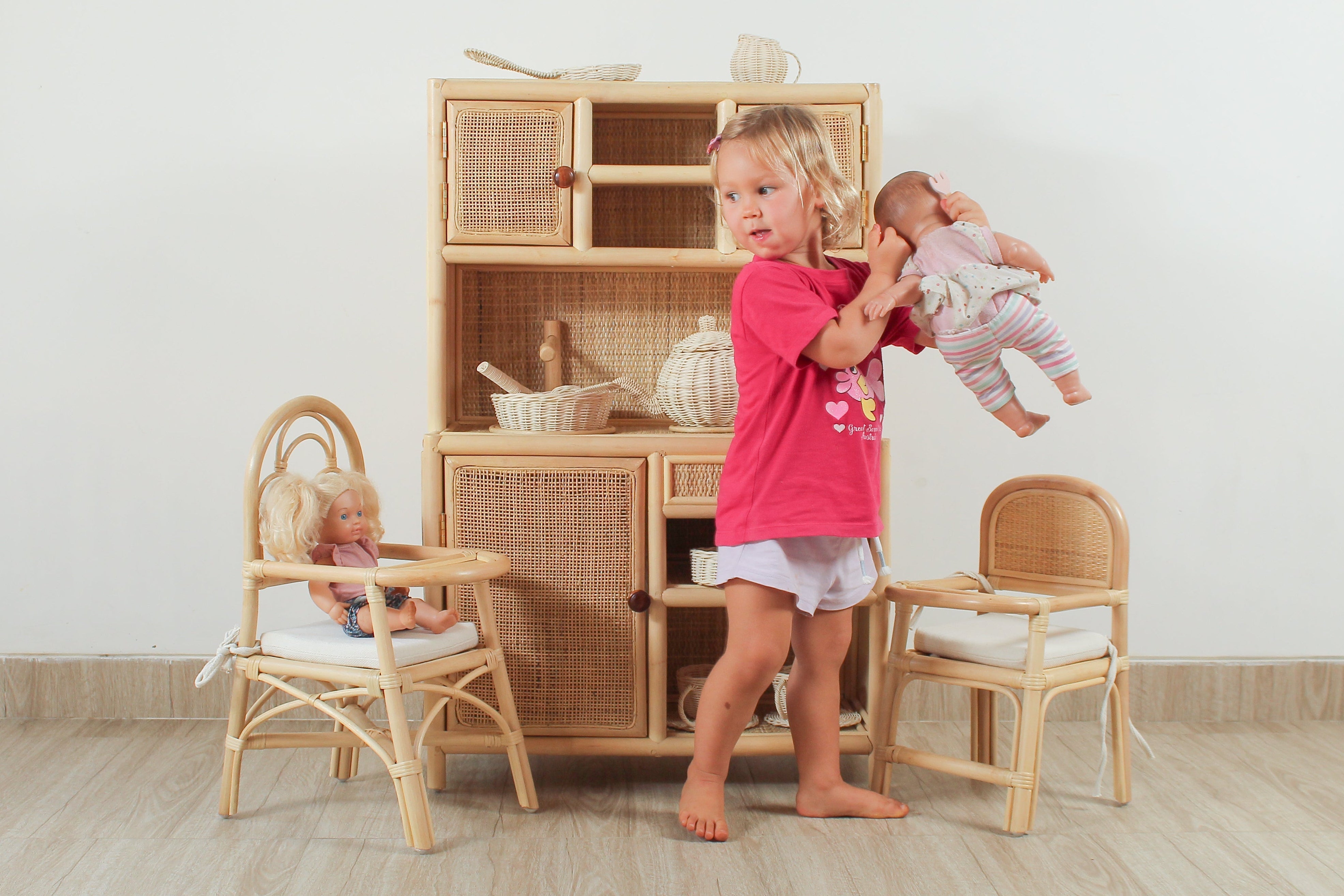 Little Feast Rattan Doll High Chair