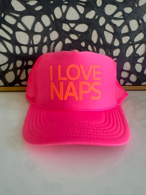 Midlifers. I love Naps pink trucker hat