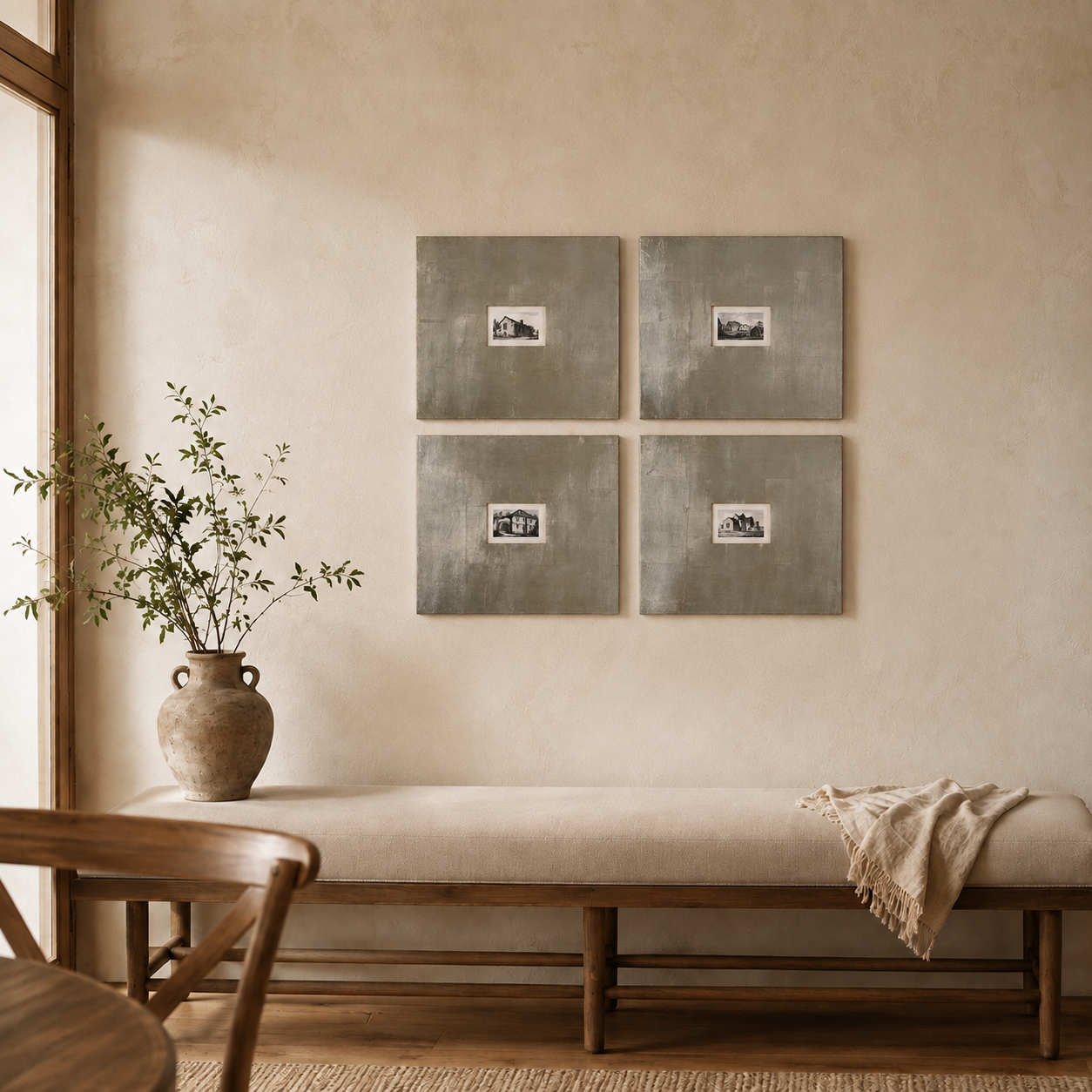 Vintage Building Framed Print Set