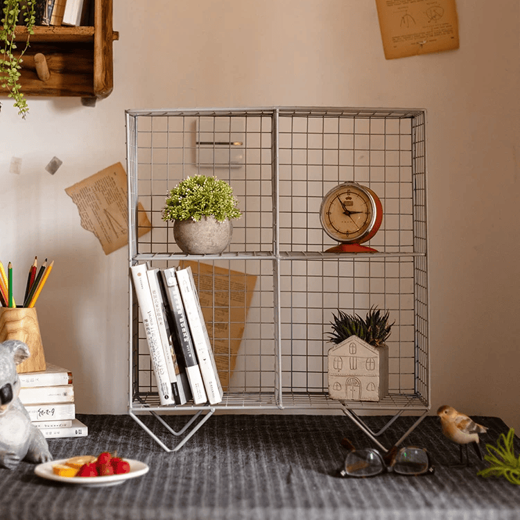 Farmhouse Wire Grid Display Shelf