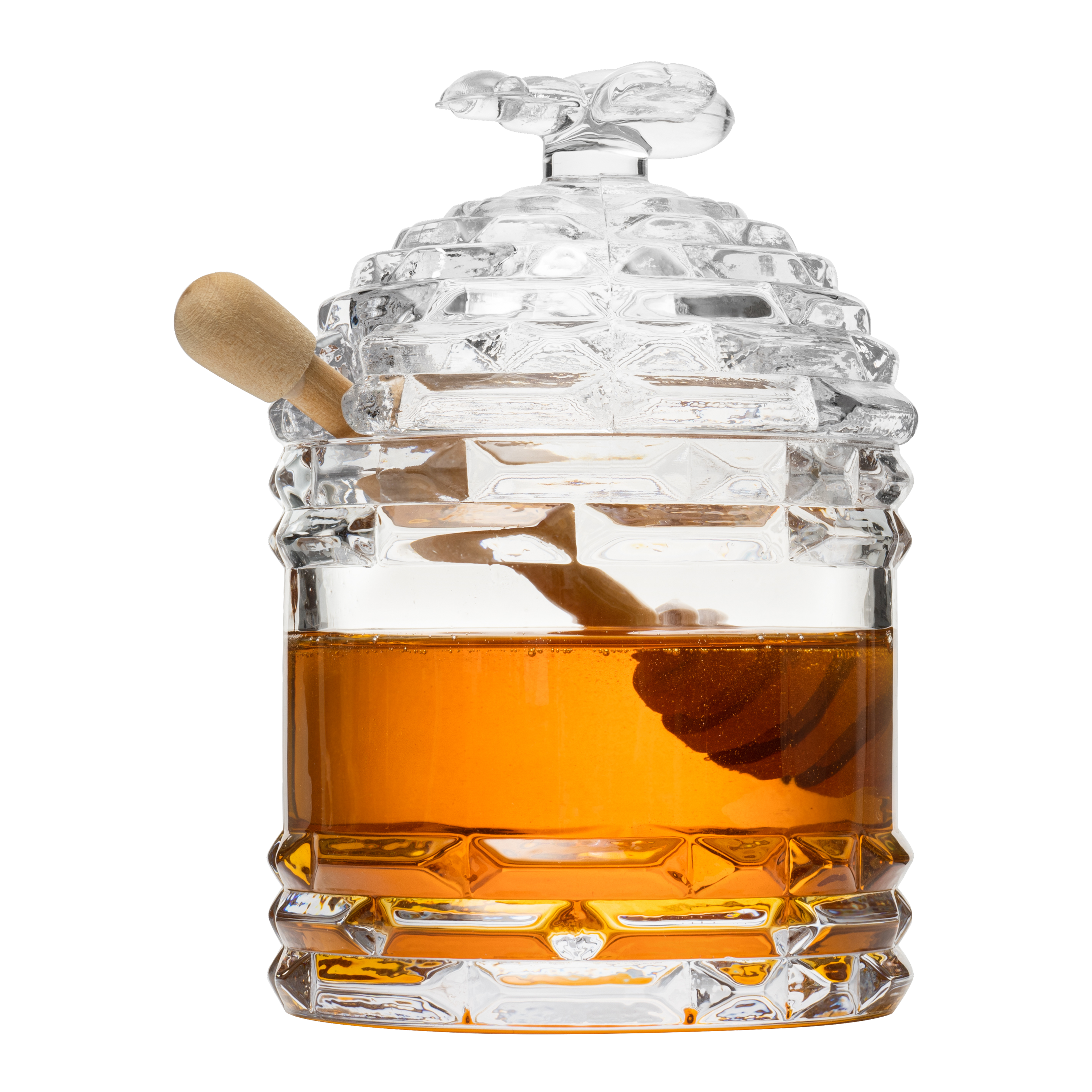 Bee Honey Jar By 5 H Glass Honey Pot With Dipper And Lid Cover For Home Kitchen Hone