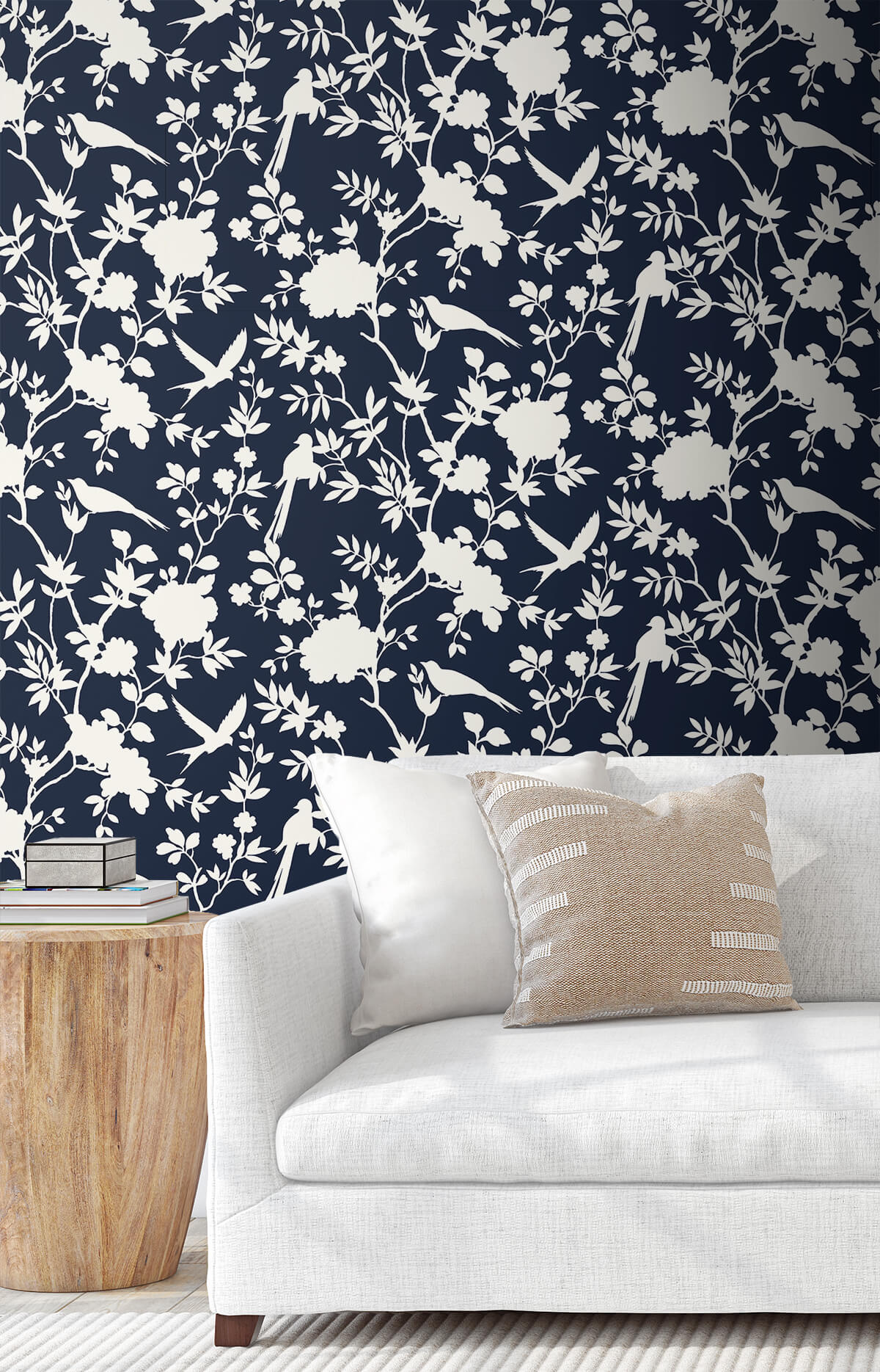Luxe Haven Mono Toile Peel and Stick Removable Wallpaper