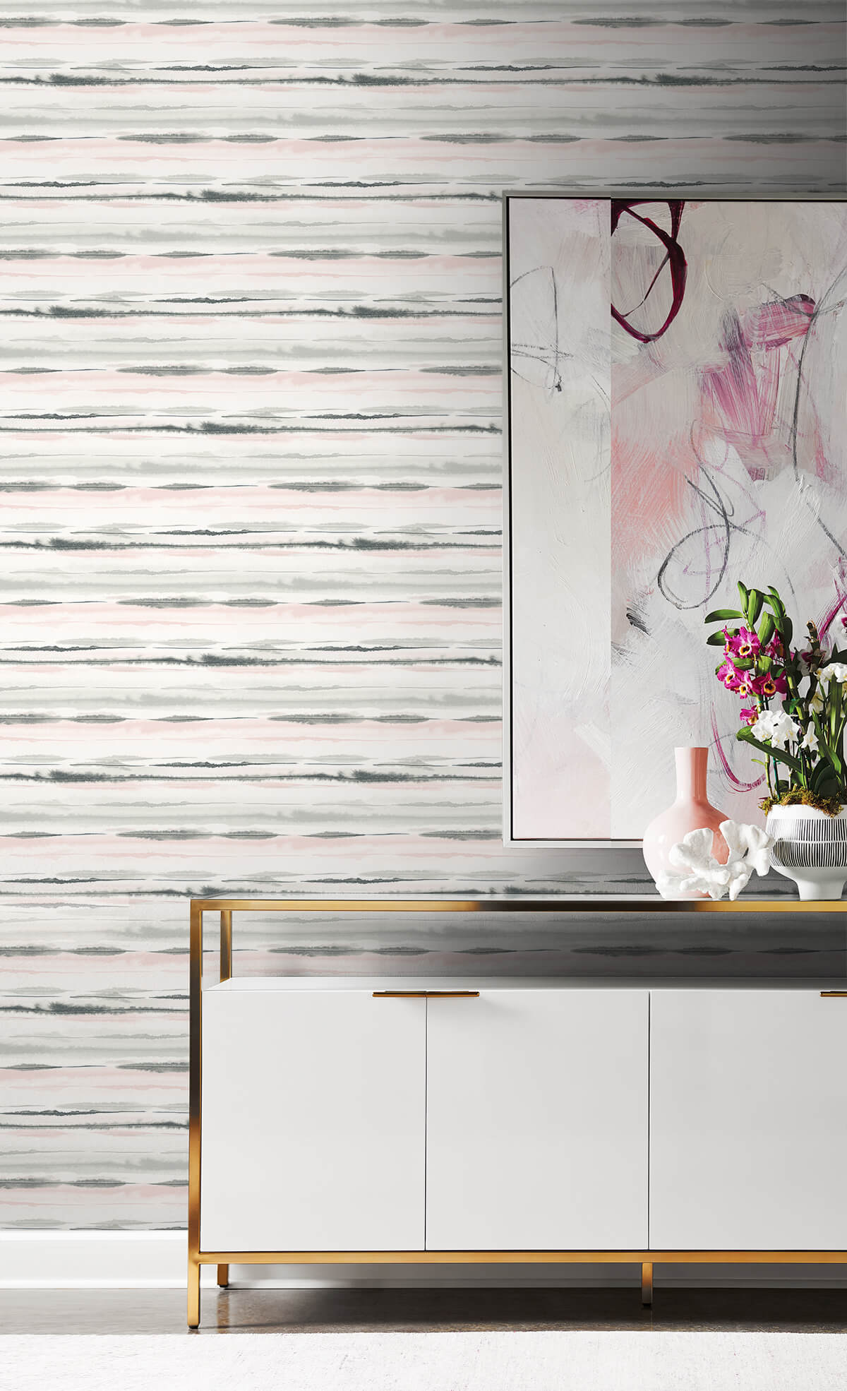 Luxe Haven Horizon Stripe Peel and Stick Removable Wallpaper
