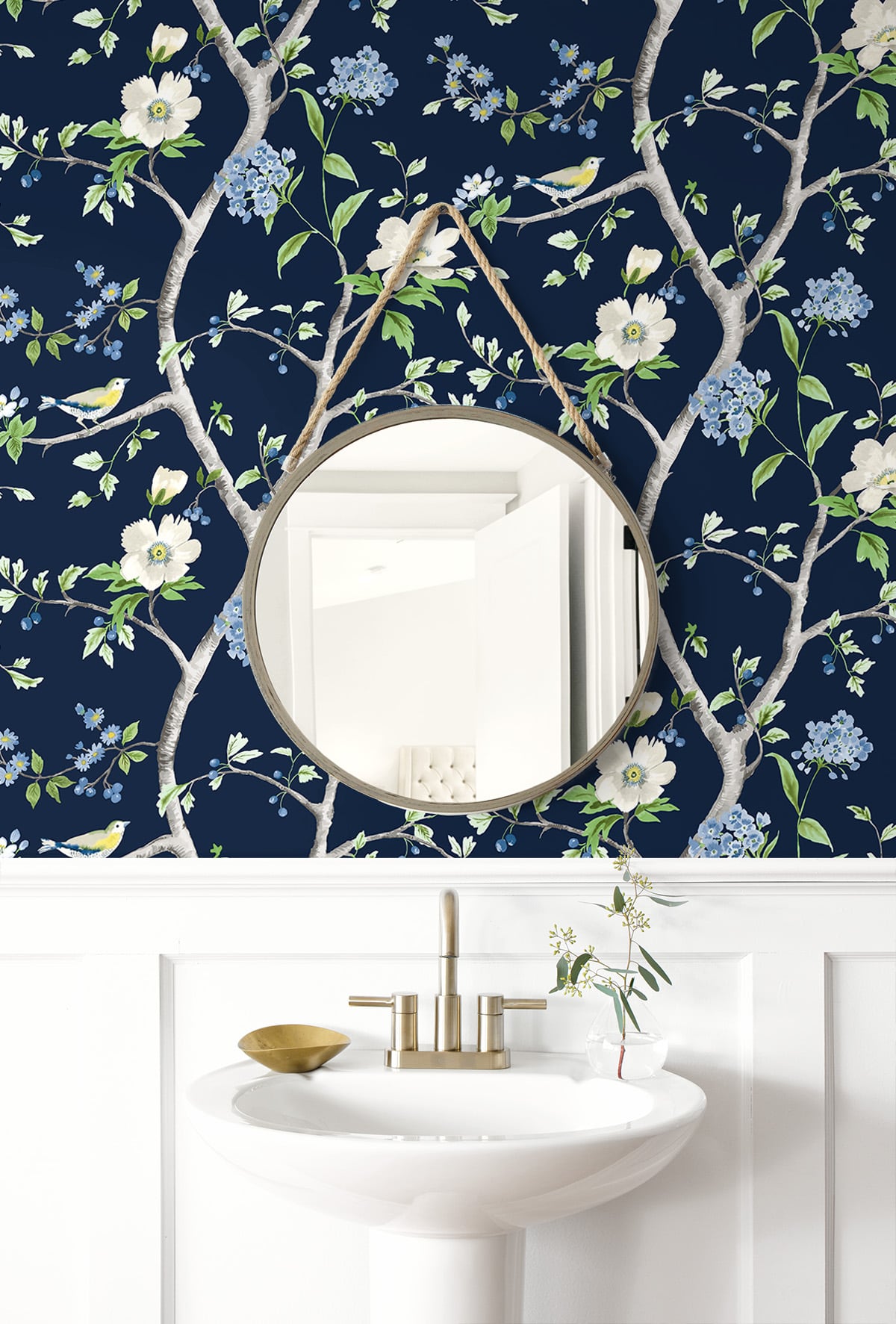 Floral Trail Chinoiserie Peel and Stick Removable Wallpaper